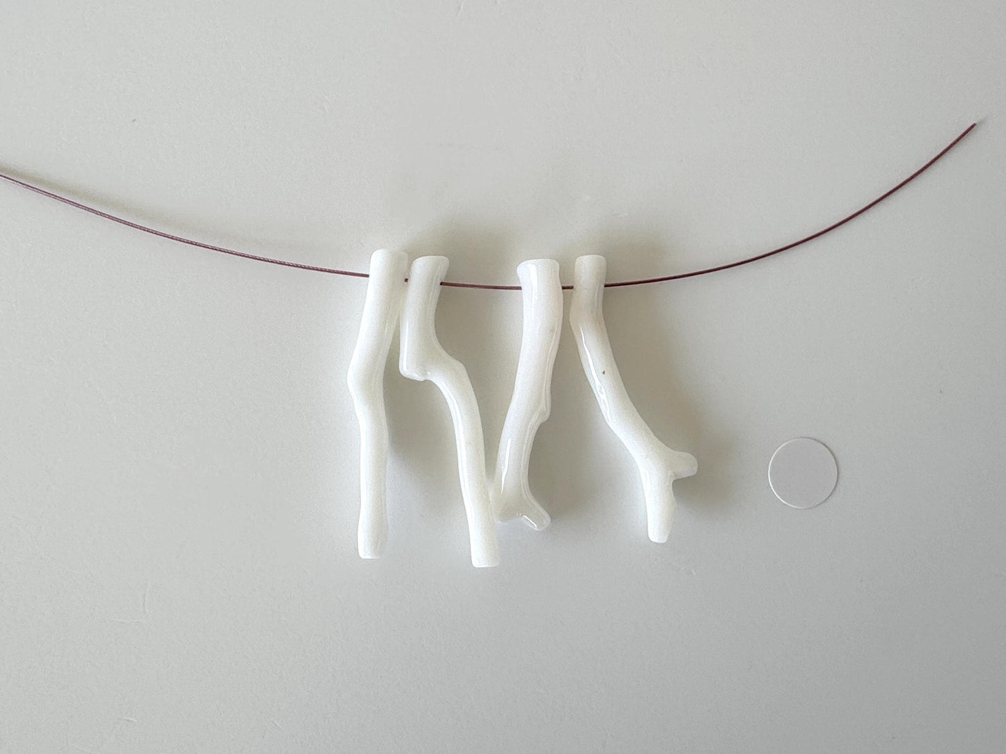 Natural White Coral Branch loose, A Set of 4 Pieces, Side Full Hole, Natural Color Precious Coral Branch, Genuine Coral for jewelry making
