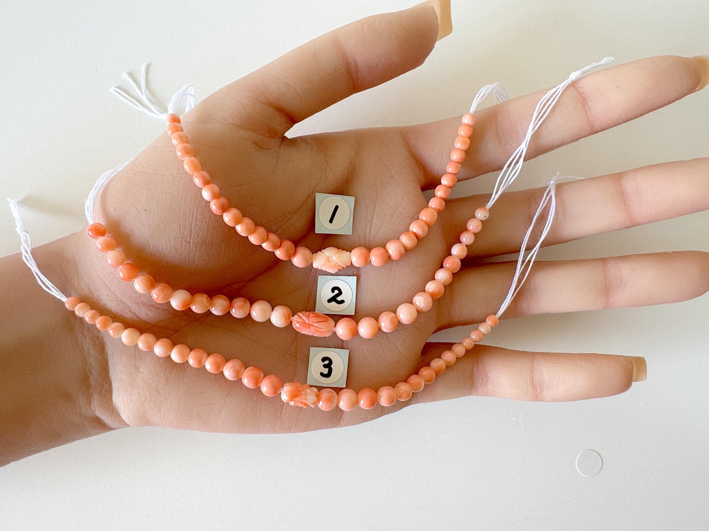 Natural Pink Coral Short Strand Beads with Carving Beads, Pink Momo & Deep Sea Coral Beads, 11-12cm, Genuine Natural Color Coral Parts