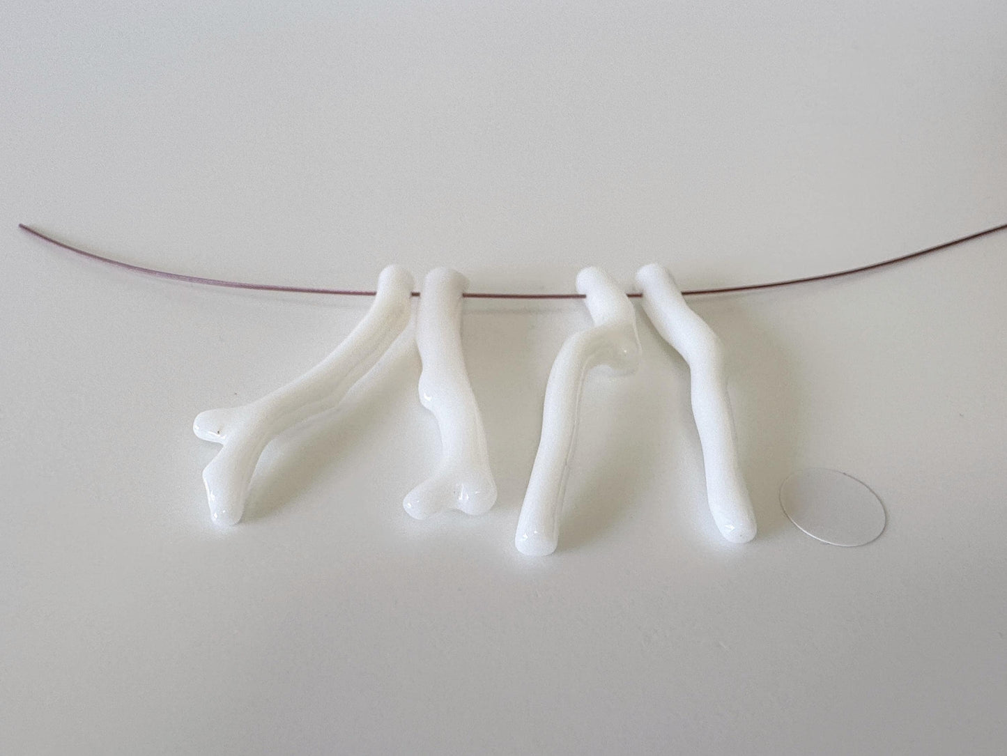 Natural White Coral Branch loose, A Set of 4 Pieces, Side Full Hole, Natural Color Precious Coral Branch, Genuine Coral for jewelry making