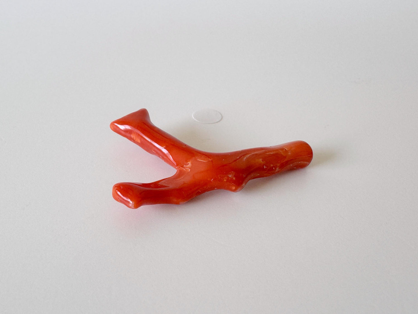 Japanese red(Aka) coral branch, 45mm, Hole on top, Natural red color coral for jewelry making