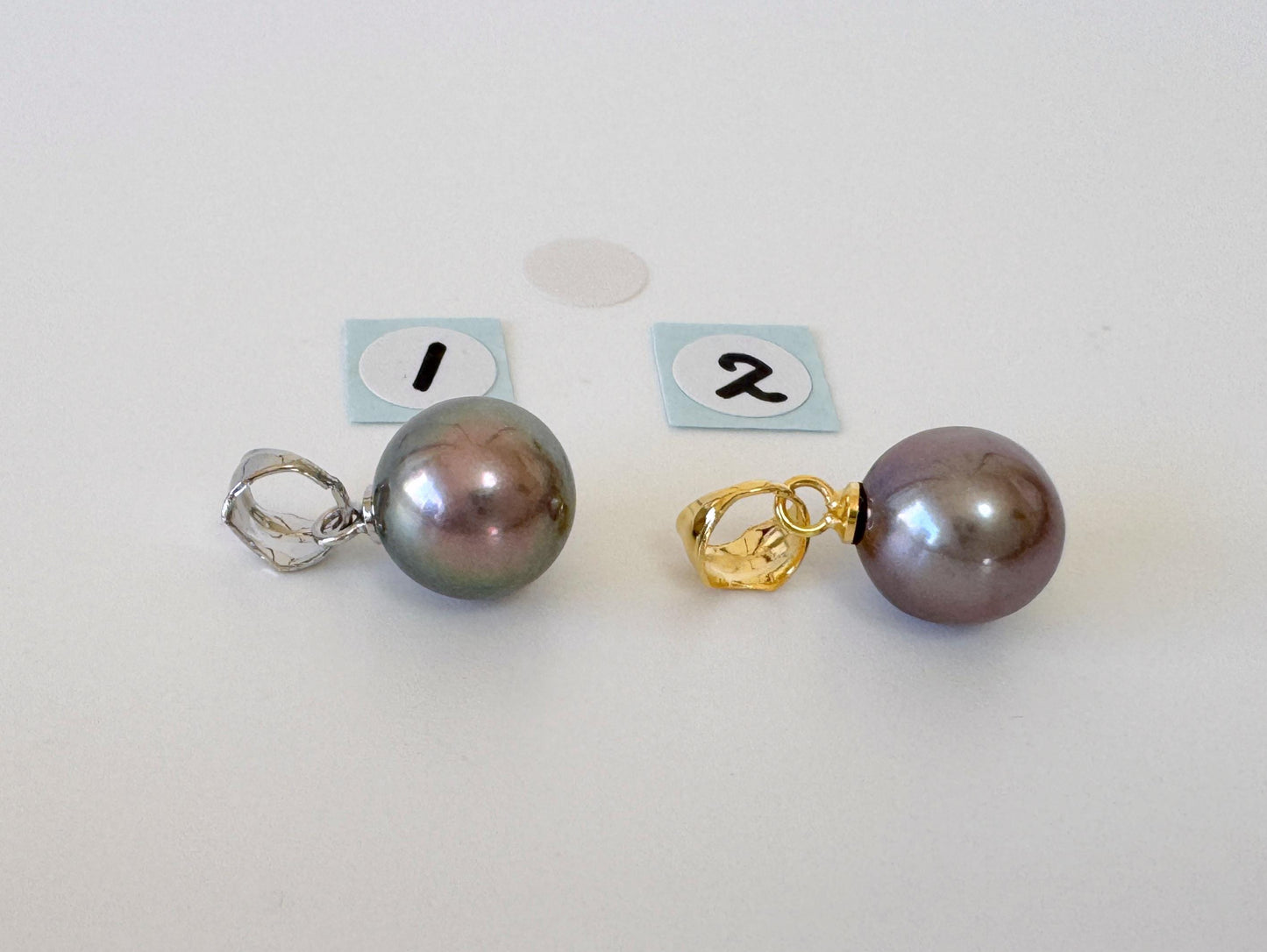 Japanese Black/Peacock Black Akoya Pearl Pendant, 9.5mm, Silver 925 Bail, Genuine Akoya Pearl, Salt water cultured pearl
