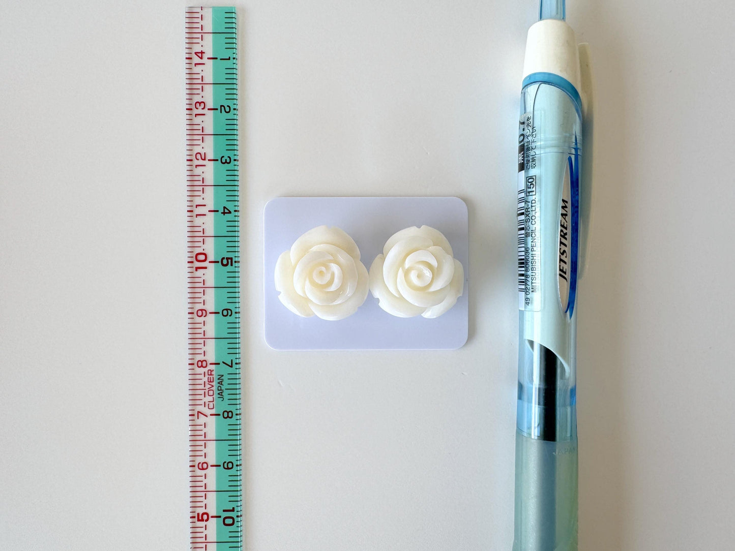 Natural White Coral Rose Loose Pair, 17mm, White Color Rose, Natural Color Coral Rose, Price per Pair, Genuine Precious Coral