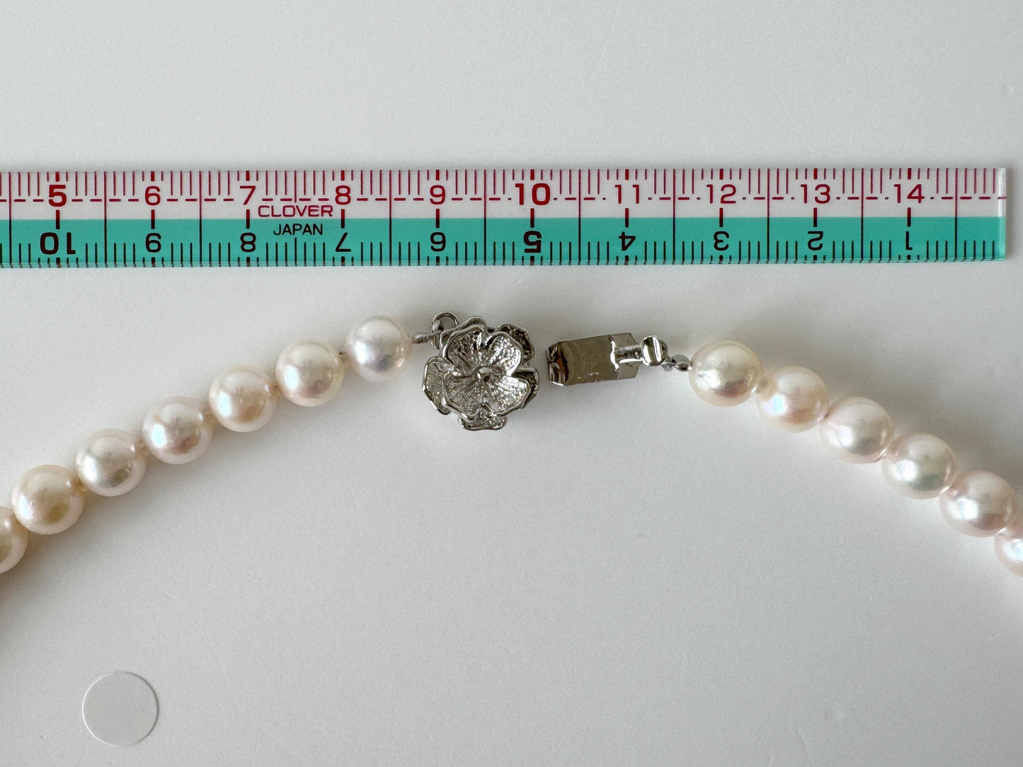 Necklace, 6.9-8.3mm Japanese White Akoya Pearl Necklace with Silver Clasp, Genuine Akoya Pearl, 45cm, 17.7in, Cultured Salt water pearl