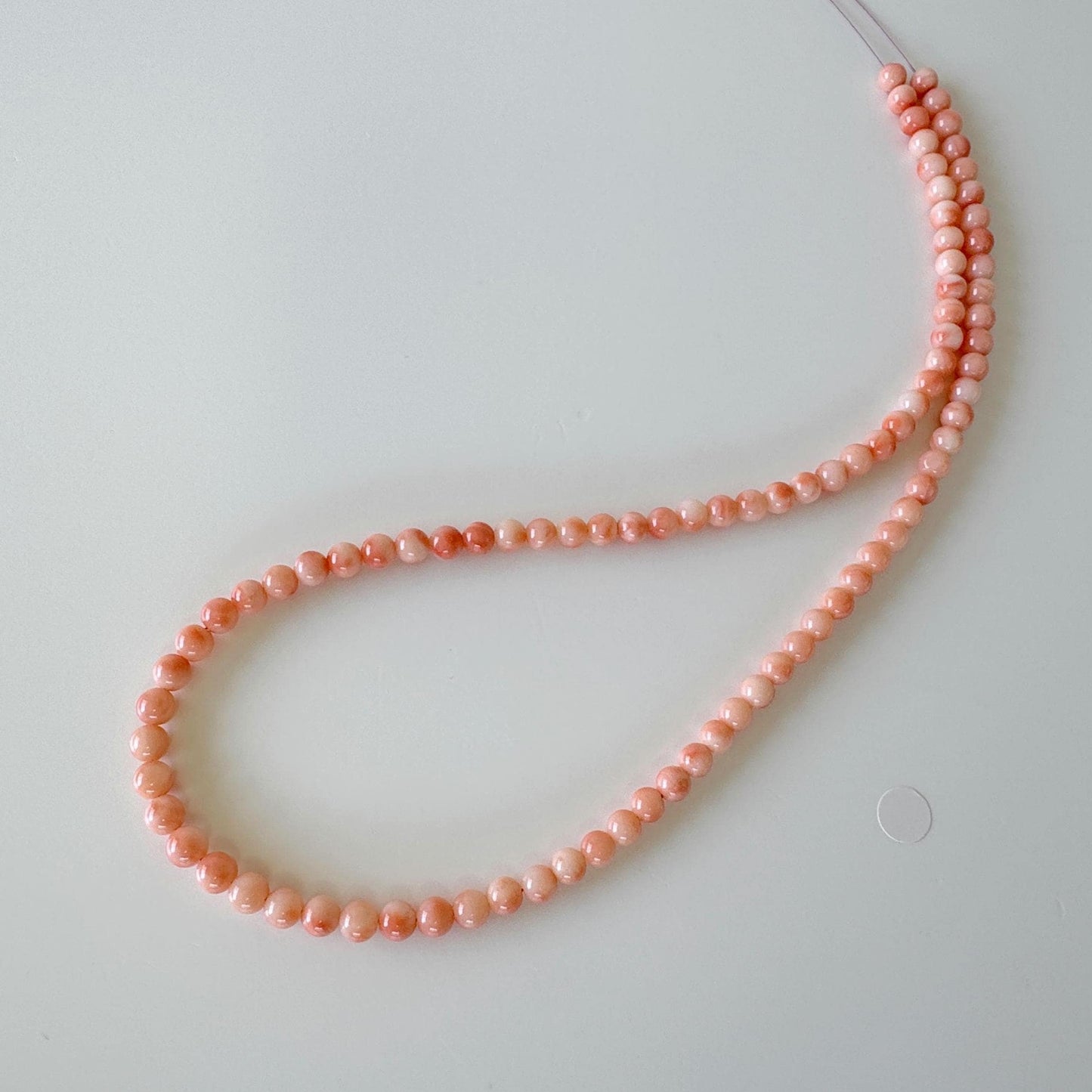 Natural Deep Sea Coral 4.8-5.5mm Round Beads Strand, Genuine Natural Pink / Orange Color, 43.5cm, 17in, For Jewelry Making