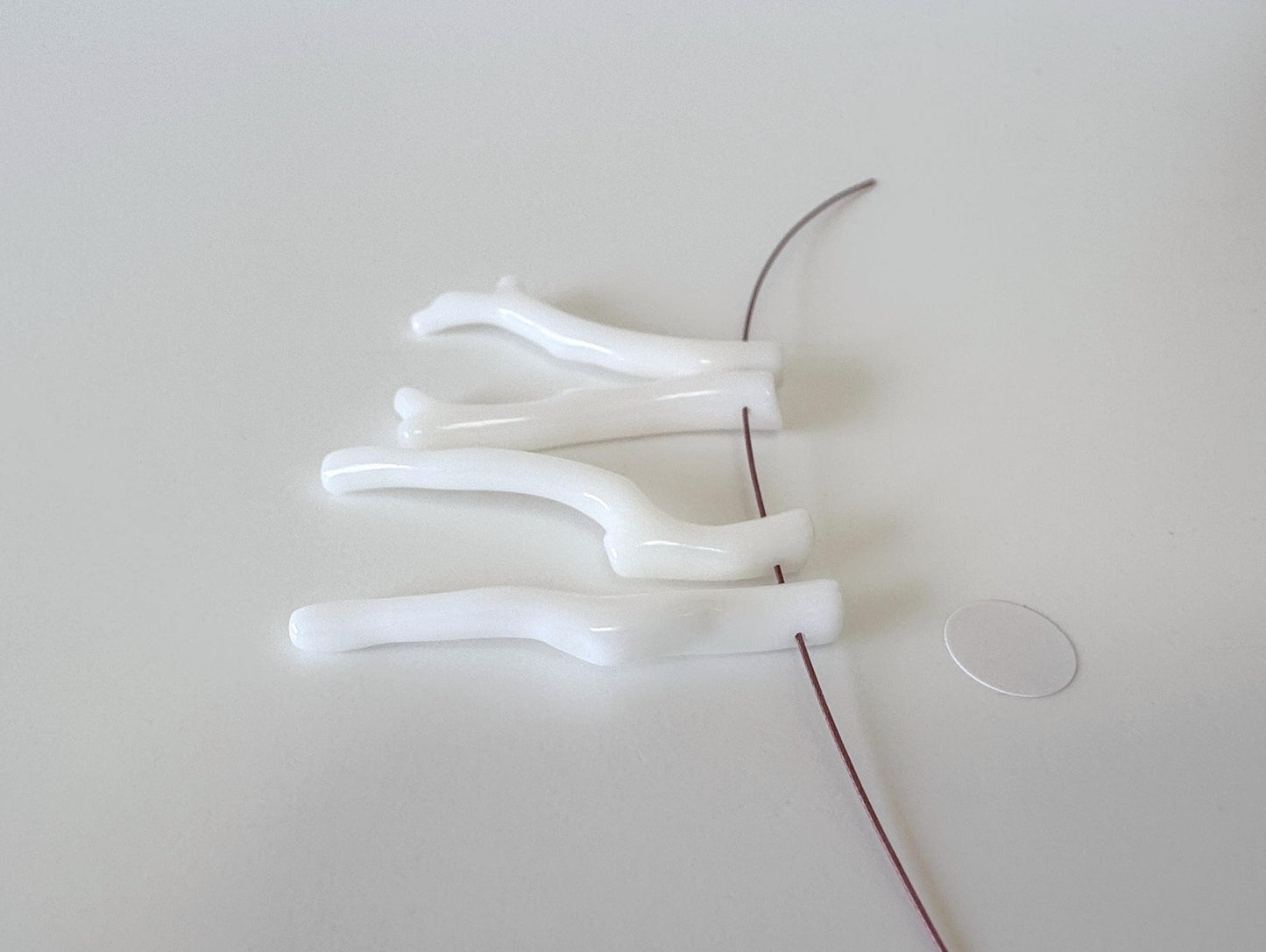 Natural White Coral Branch loose, A Set of 4 Pieces, Side Full Hole, Natural Color Precious Coral Branch, Genuine Coral for jewelry making