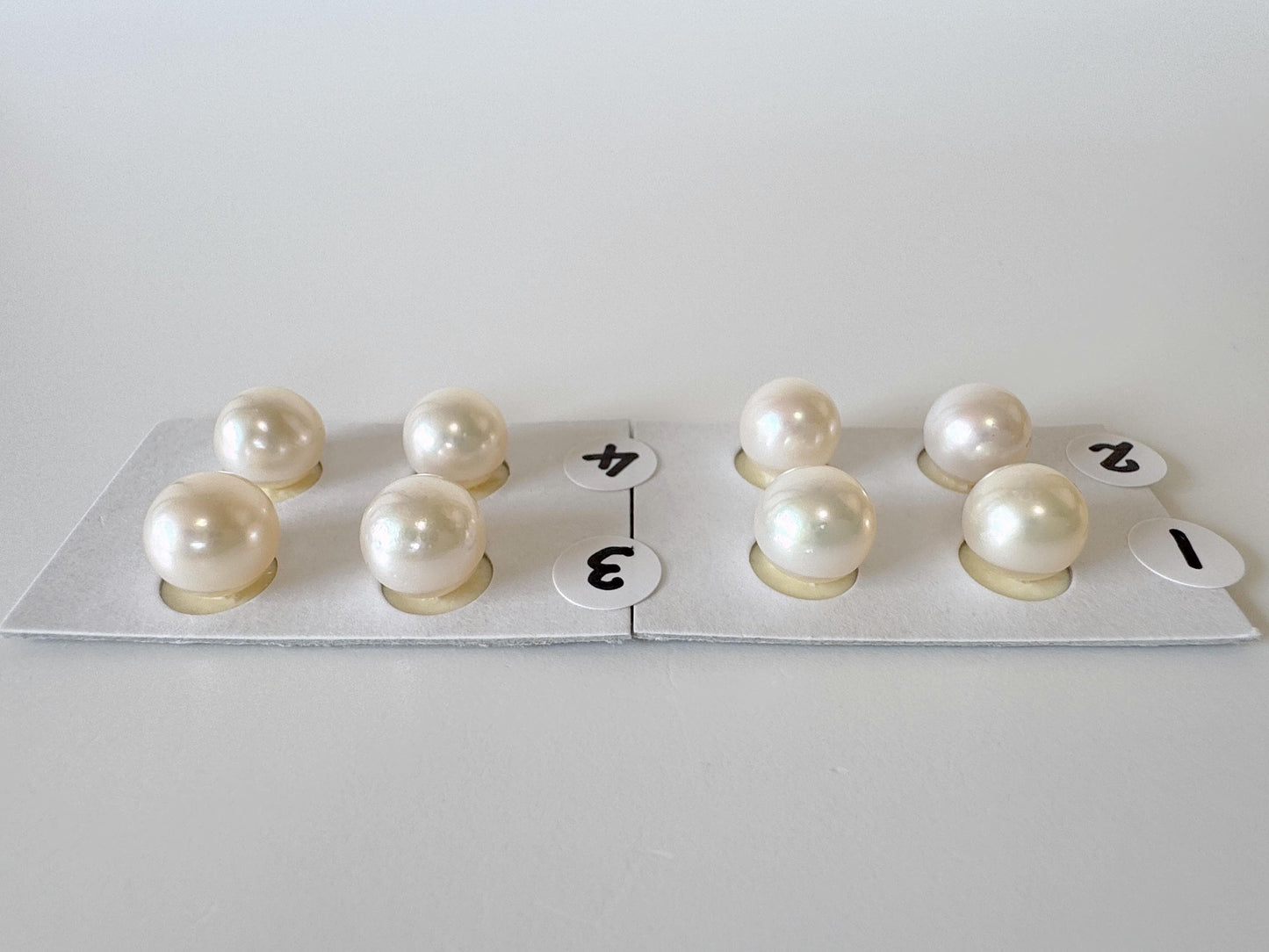 Japanese White Akoya Cultured Pearl 8.4-9mm, Genuine Akoya Pearl, Half-Drilled Round loose, Price per Pair, Salt water pearl