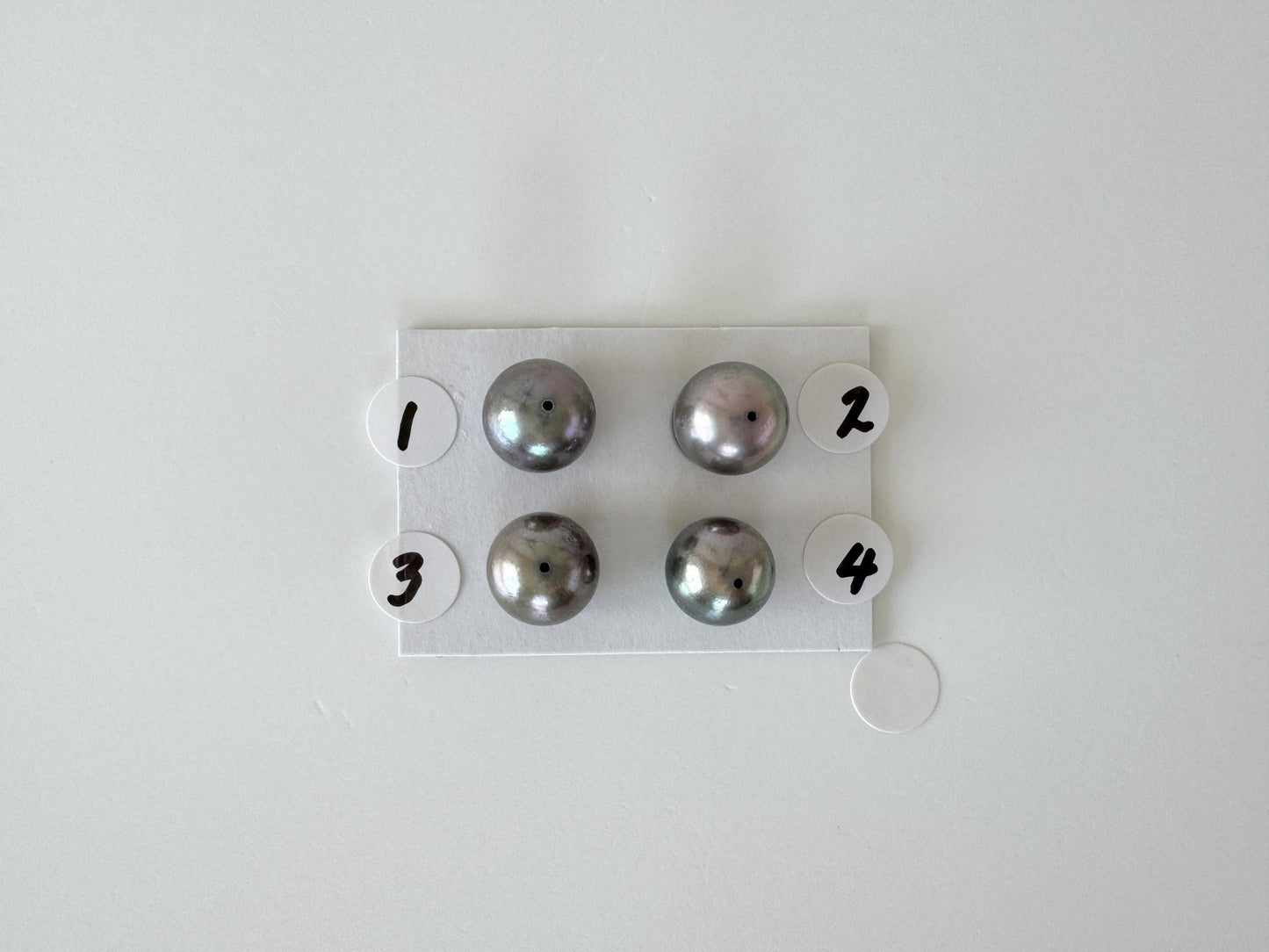 Japanese Black/Peacock Black Akoya Pearl 9.3-9.7mm, Half-Drilled Round loose, Price per Piece, Salt water pearl