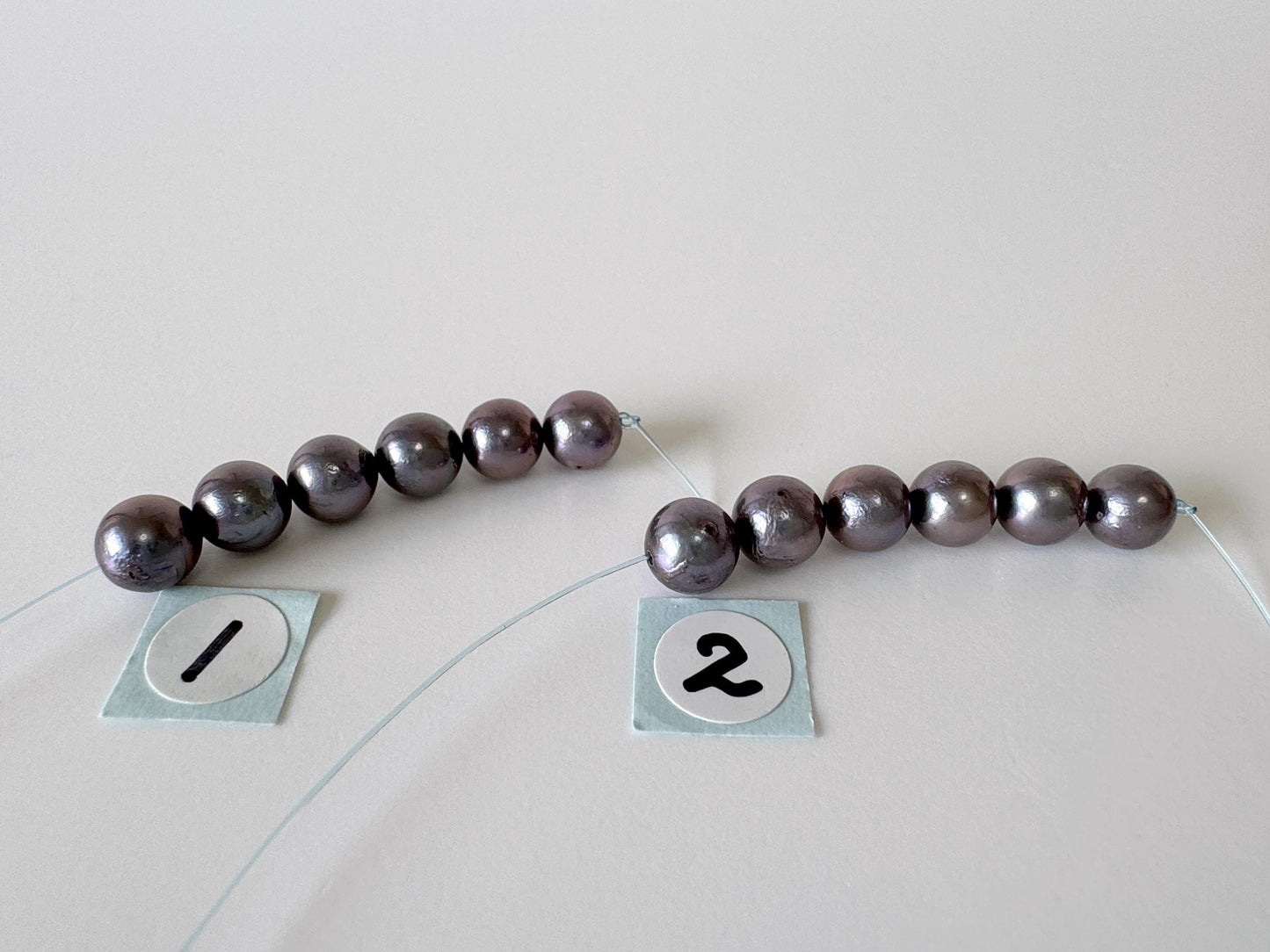 6 Pieces Short Strand of Japanese Peacock Black Akoya Pearl Beads, 5.7-5.9mm, Genuine Akoya Pearl, Cultured in Sea Water