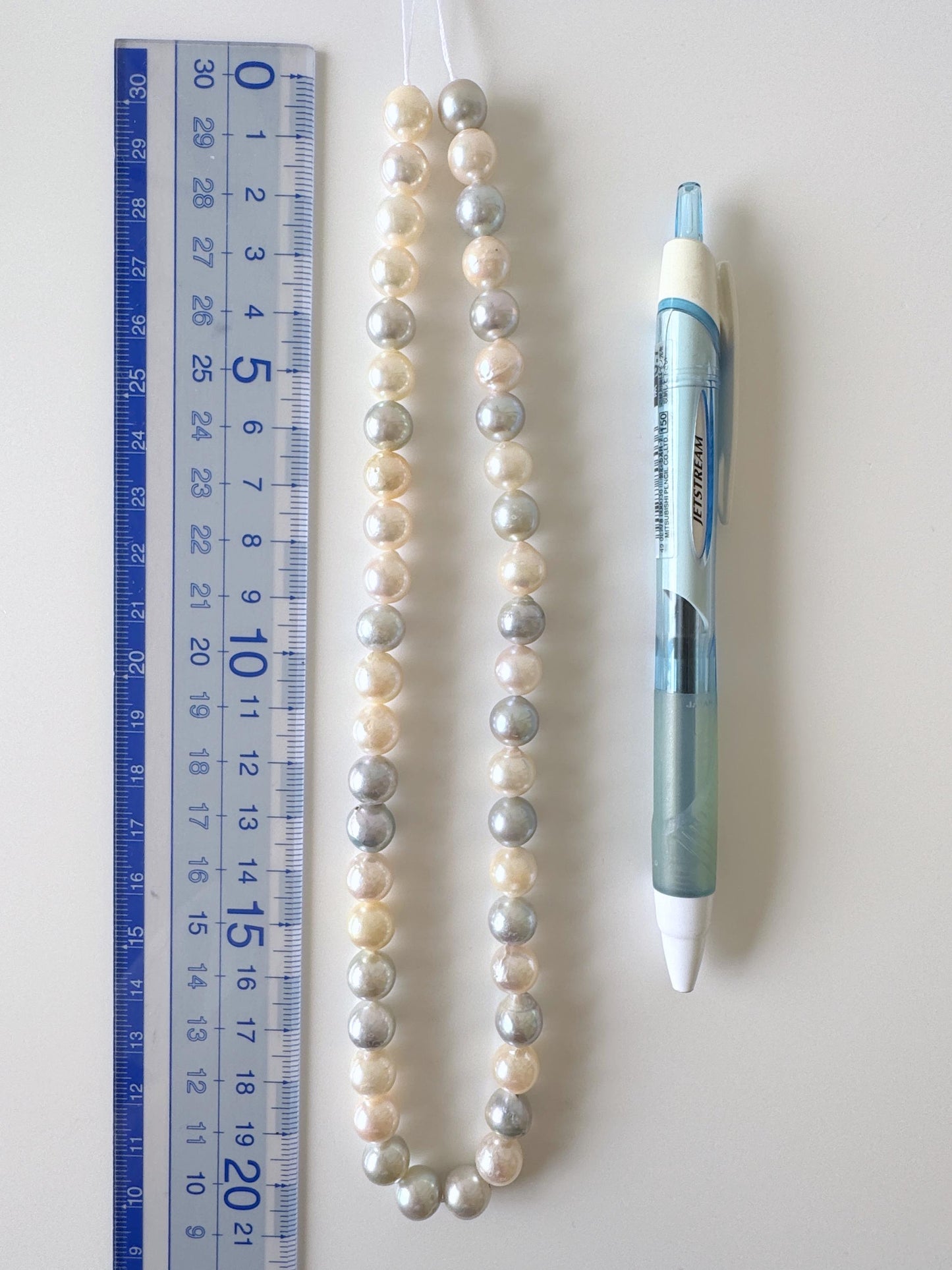 8.5-9mm Japanese Akoya Pearl Beads, Multi-color pearl, Genuine Salt water Akoya Pearl, Full Strand, 40cm , 15.7"