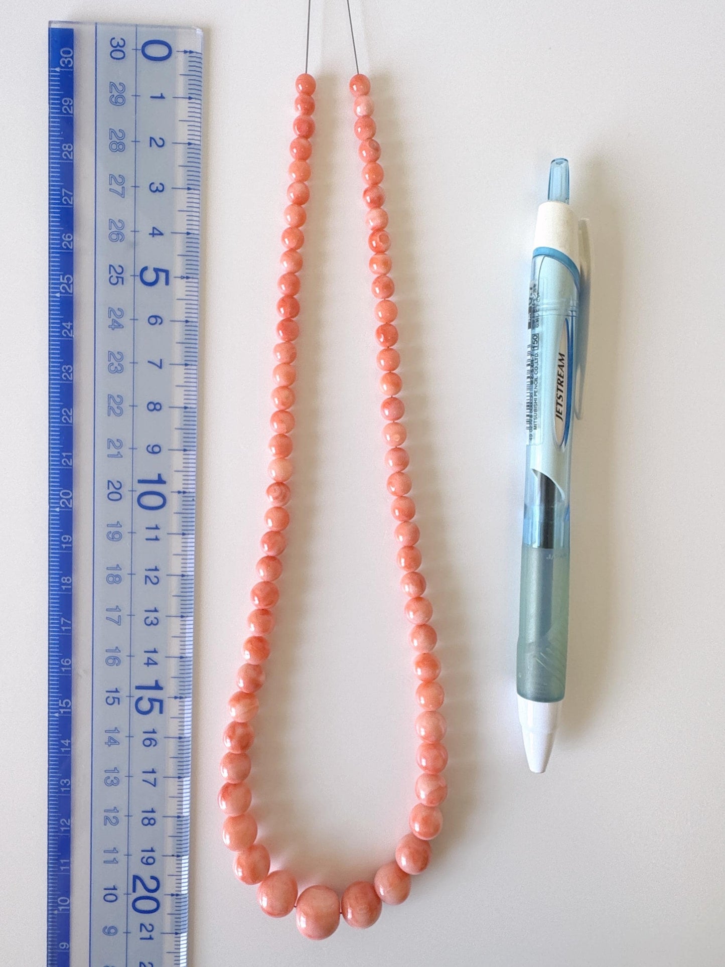 Natural Deep Sea Coral 4.5-11.3mm Round Beads Strand, Genuine Natural Pink / Orange Color, 40.5cm, 15.9in, For Jewelry Making