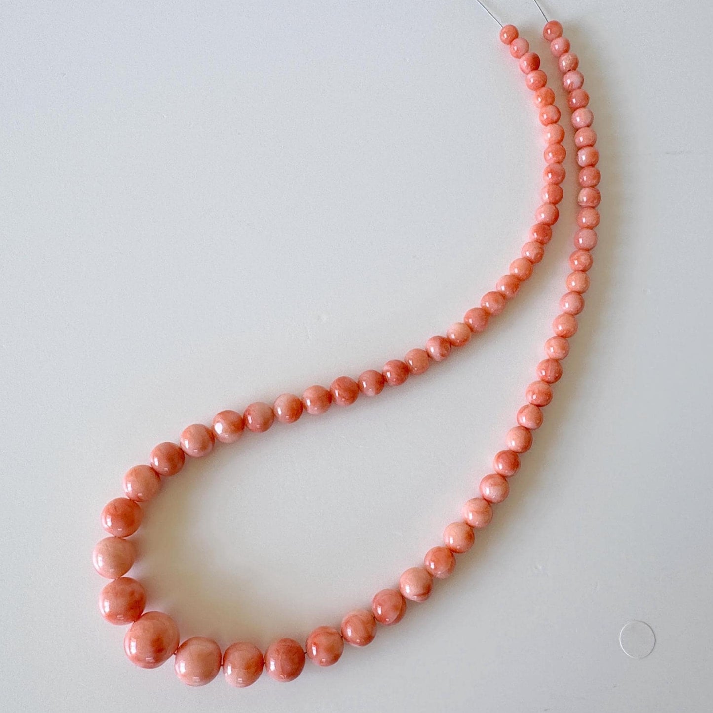 Natural Deep Sea Coral 4.5-11.3mm Round Beads Strand, Genuine Natural Pink / Orange Color, 40.5cm, 15.9in, For Jewelry Making