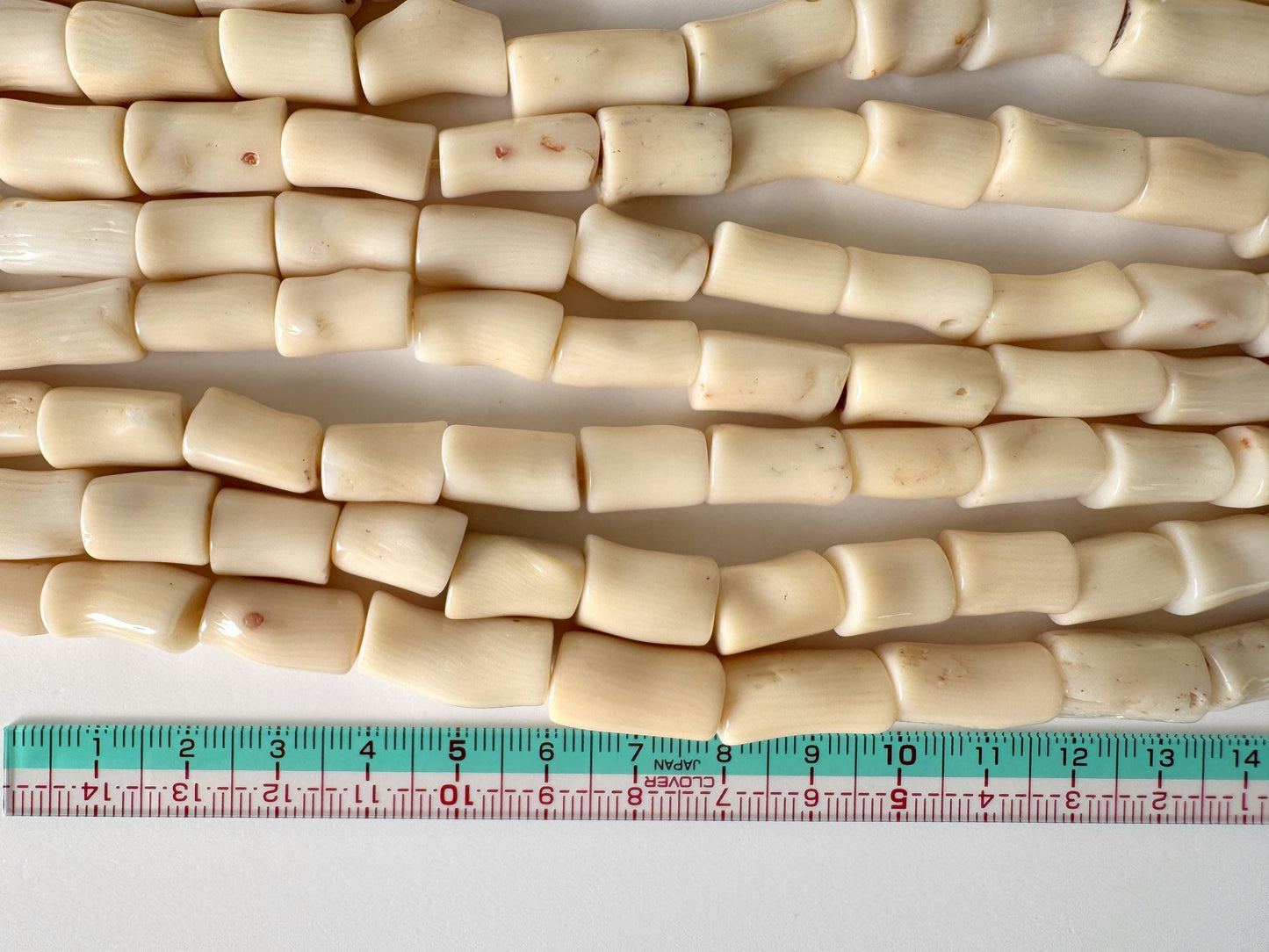 Natural White/Ivory color bamboo coral cylinder/barrel shape strands, 15.7inches,40cm, For jewelry making