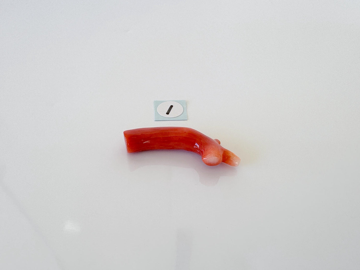 Japanese Momo Coral Branch, Natural Orange/Vermilion Color, Hole on Top, 31-32mm, Genuine Coral, For Jewelry Making, Price per Piece