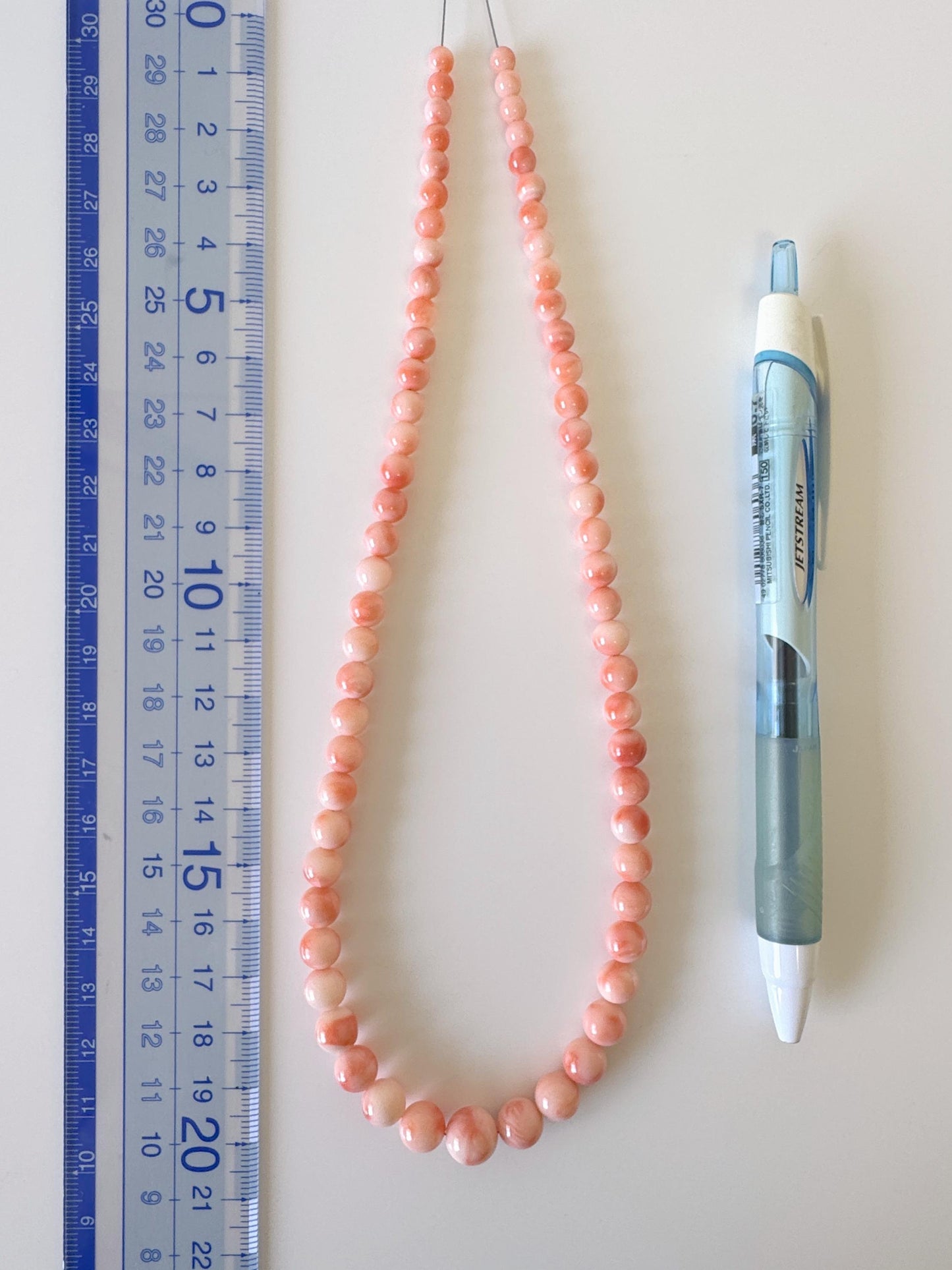 Natural Deep Sea Coral 4.5-9.3mm Round Beads Strand, Genuine Natural Pink / Orange Color, 41cm, 16in, For Jewelry Making