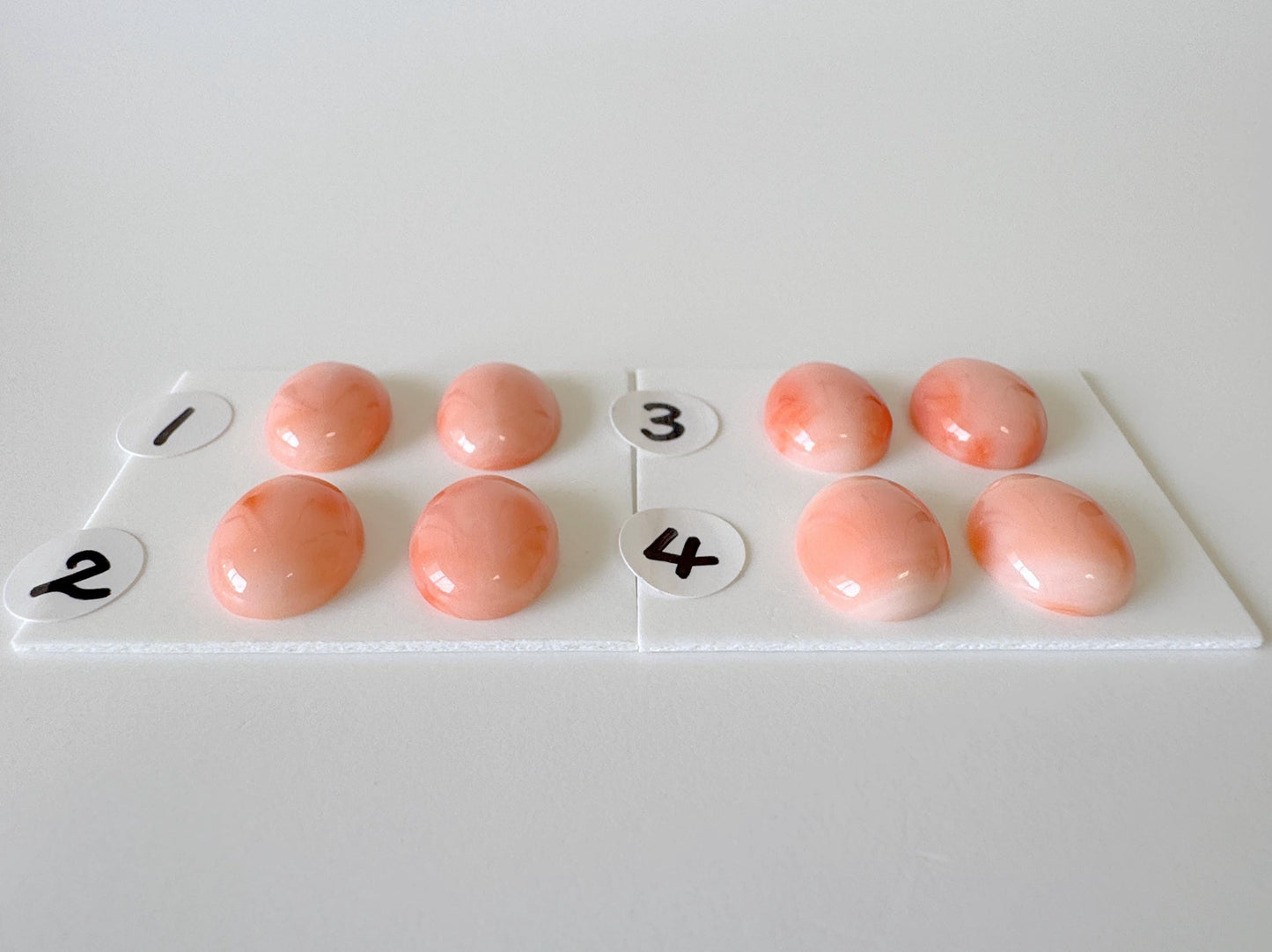 11x9mm Natural Deep Sea Coral Oval Cabochon, Natural Pink Color Coral, Price per Pair, For Jewelry Making, Natural Color, Genuine Coral