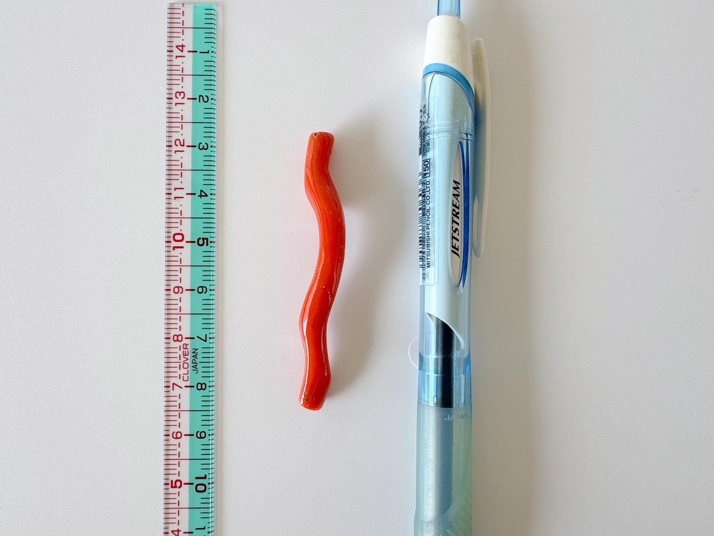 Japanese red(Aka) coral branch, 55mm, side full hole, natural red color coral for jewelry making