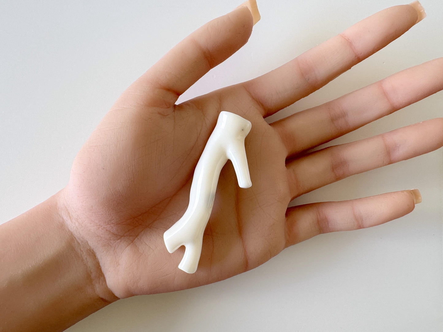 Natural White Coral branch loose, 62mm, Precious White Color Coral Branch, Hole on top, Genuine Coral for jewelry making