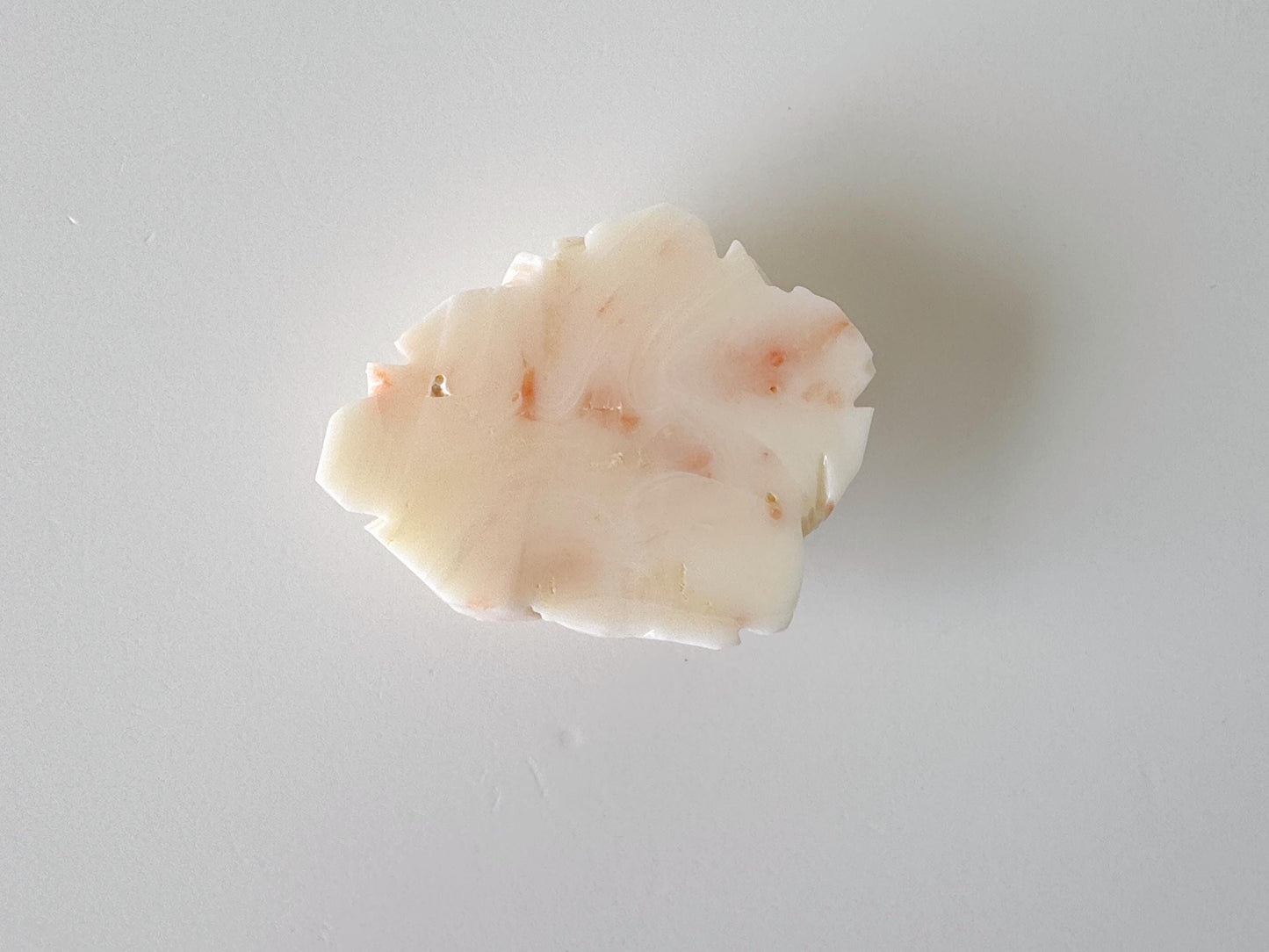 Natural Deep Sea Coral Rose Carving Loose, Natural Pink/White Color Coral, 44x35mm, Flat Back, For Jewelry Making