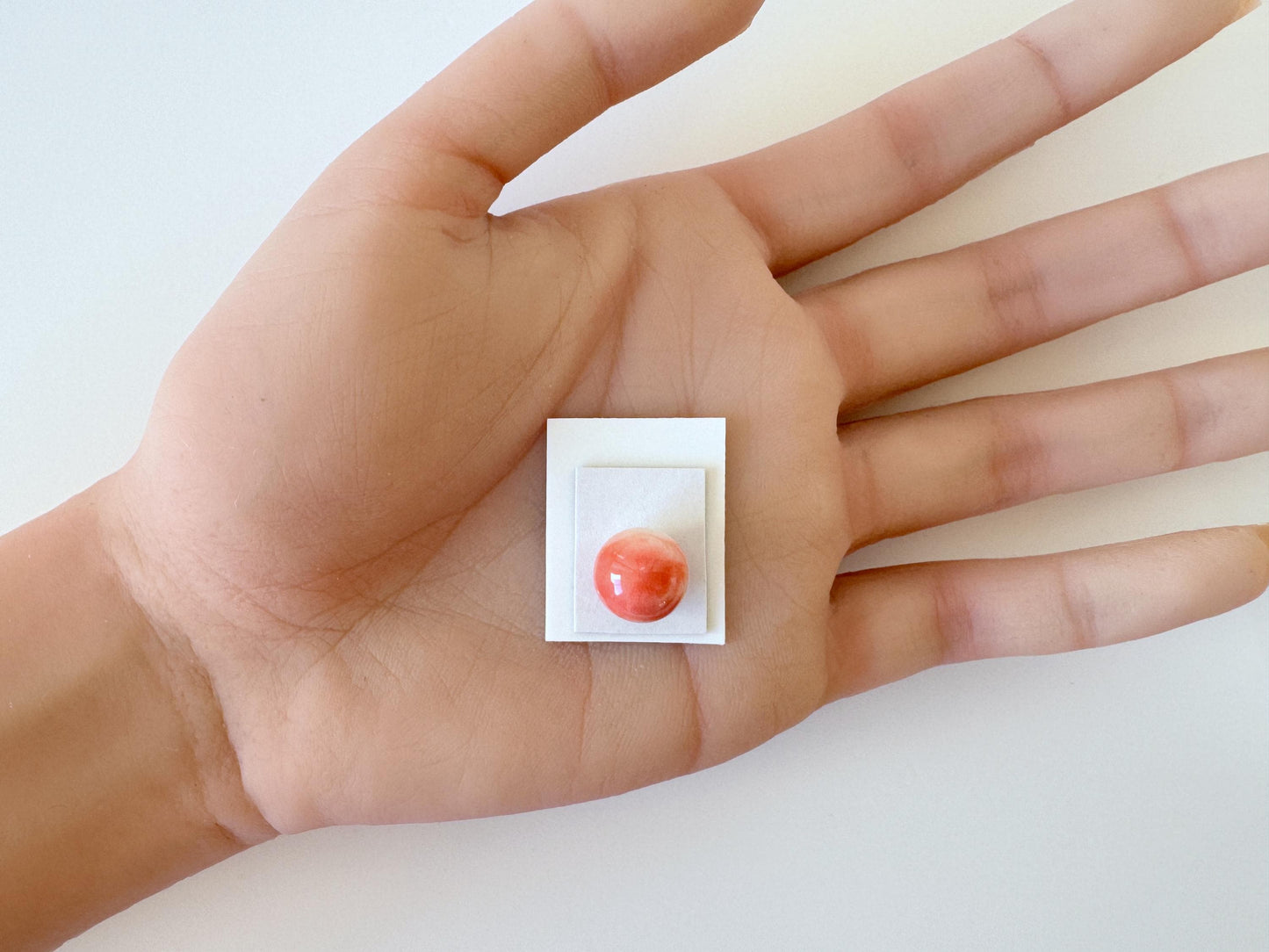 Natural Momo Coral Bead - 11.2mm Orange White Coral, Full Hole Drilled Round Gemstone