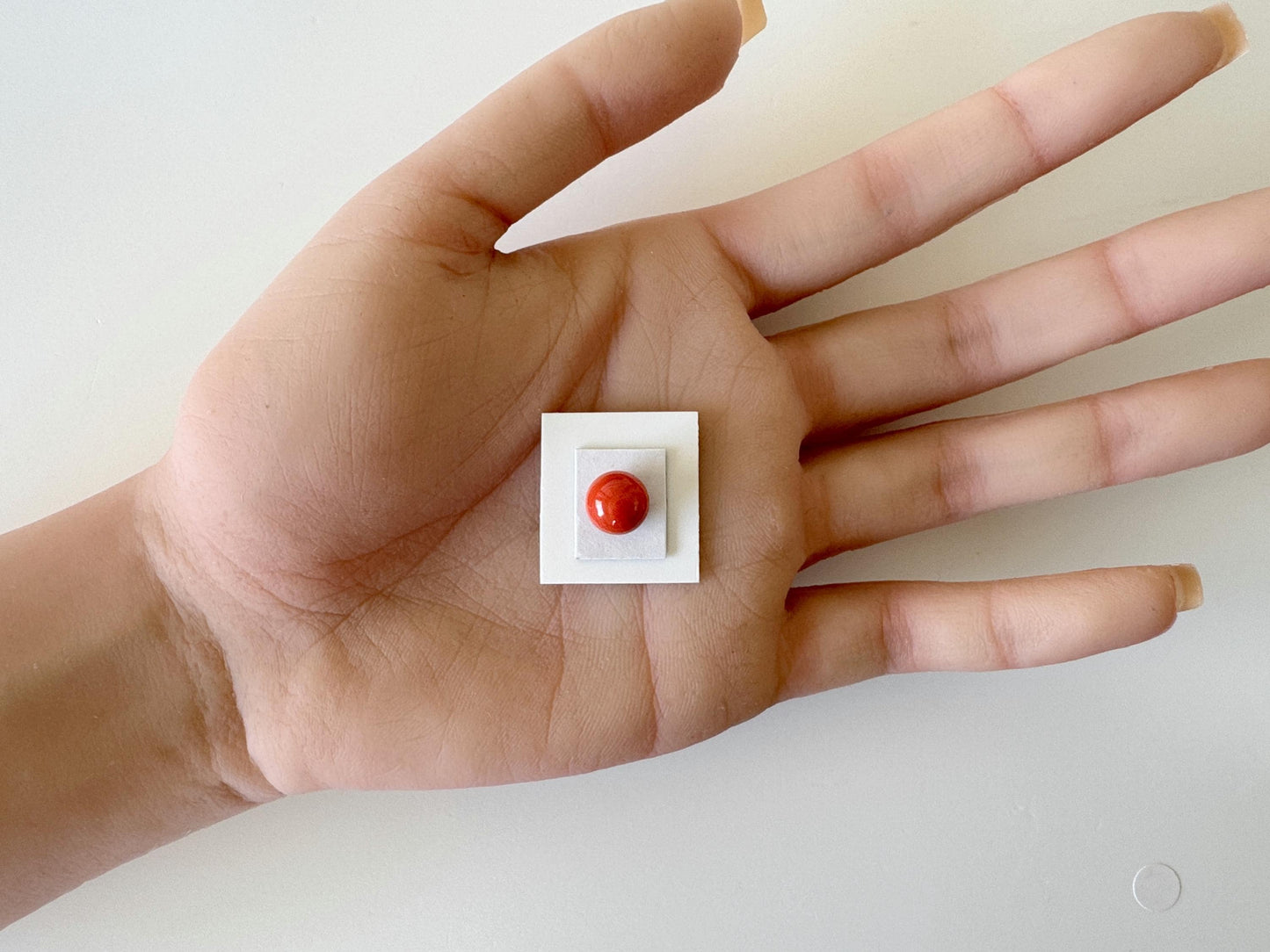 8.6mm Full-hole Natural Momo Coral Round Loose, Dark Orange/Vermilion color coral, Natural color, For jewelry making