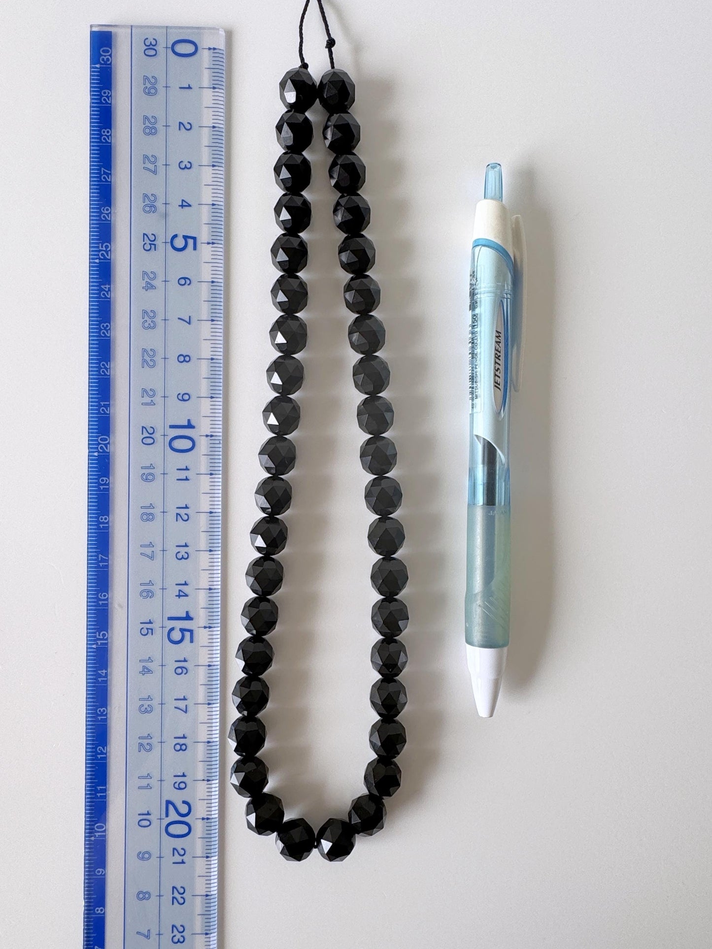 Natural Black Jet 10mm Faceted (Triangle faceted) Beads strands, 15.7inches, 40cm For jewelry making, price per strand