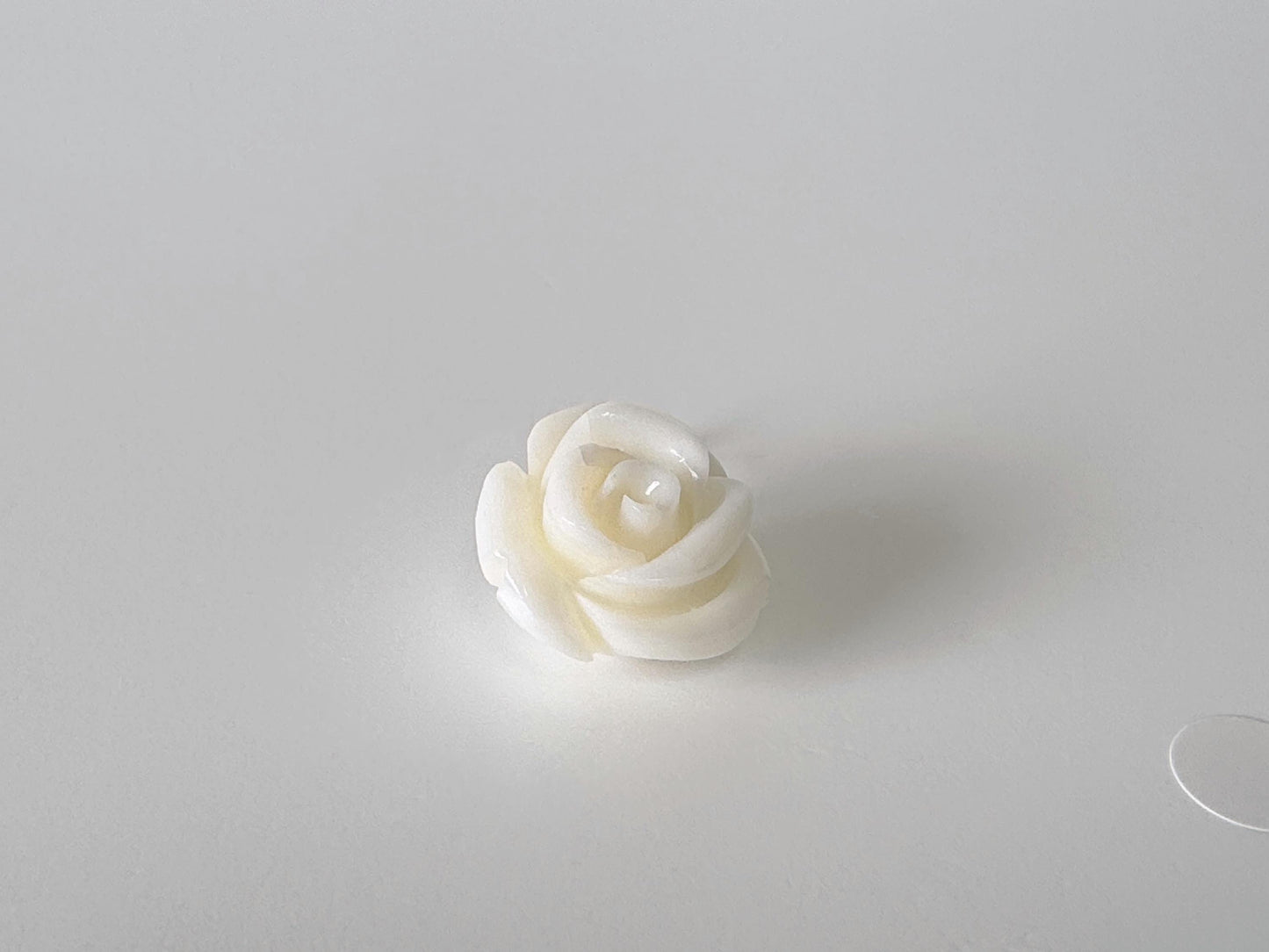 Natural White Coral Rose Pendant, 16.8x16.6mm Rose, Natural White Color Coral, Silver (gold plated) Bail, Genuine Precious Coral Pendant