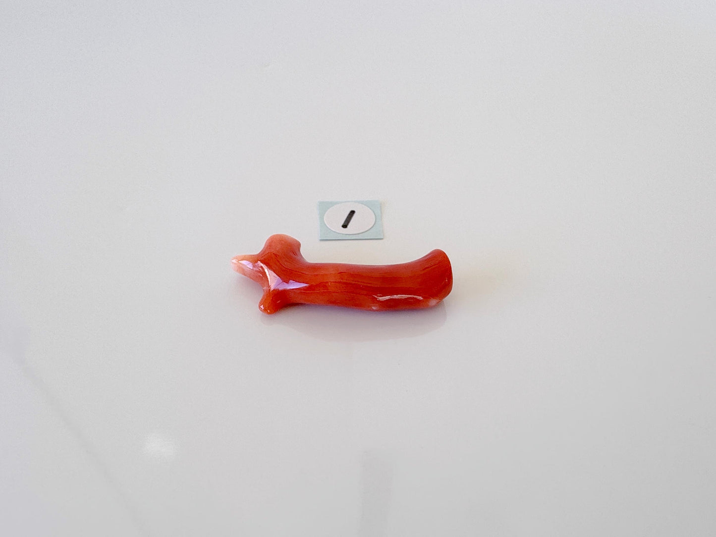 Japanese Momo Coral Branch, Natural Orange/Vermilion Color, Hole on Top, 31-32mm, Genuine Coral, For Jewelry Making, Price per Piece