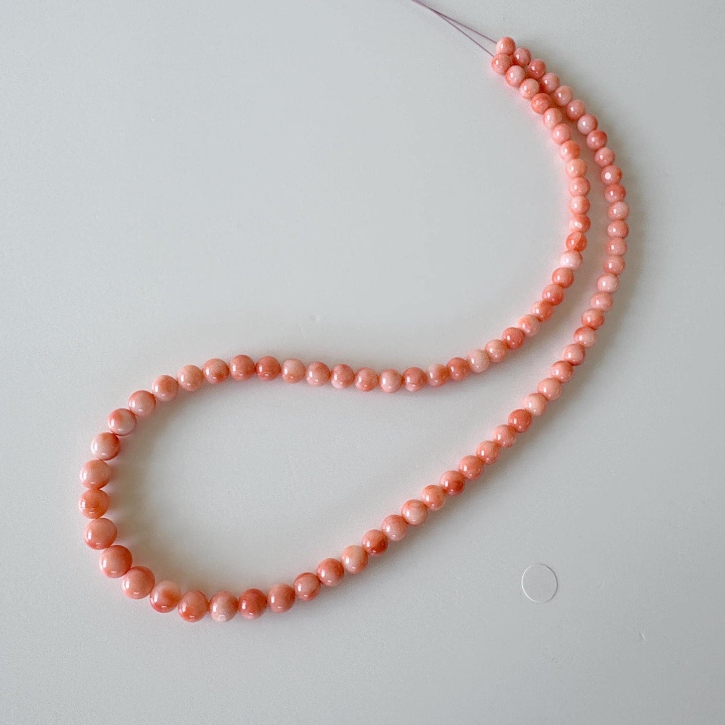 Natural Deep Sea Coral 5-6.6mm Round Beads Strand, Genuine Natural Pink / Orange Color, 42.5cm, 16.7in, For Jewelry Making