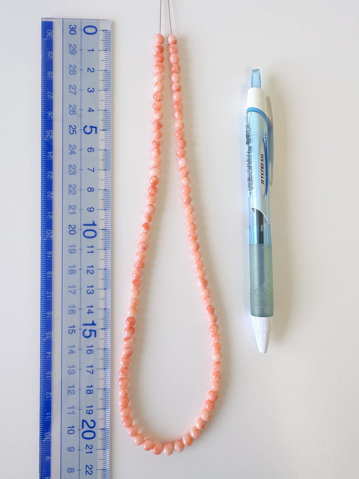 Natural Deep Sea Coral 4.8-5.5mm Round Beads Strand, Genuine Natural Pink / Orange Color, 43.5cm, 17in, For Jewelry Making