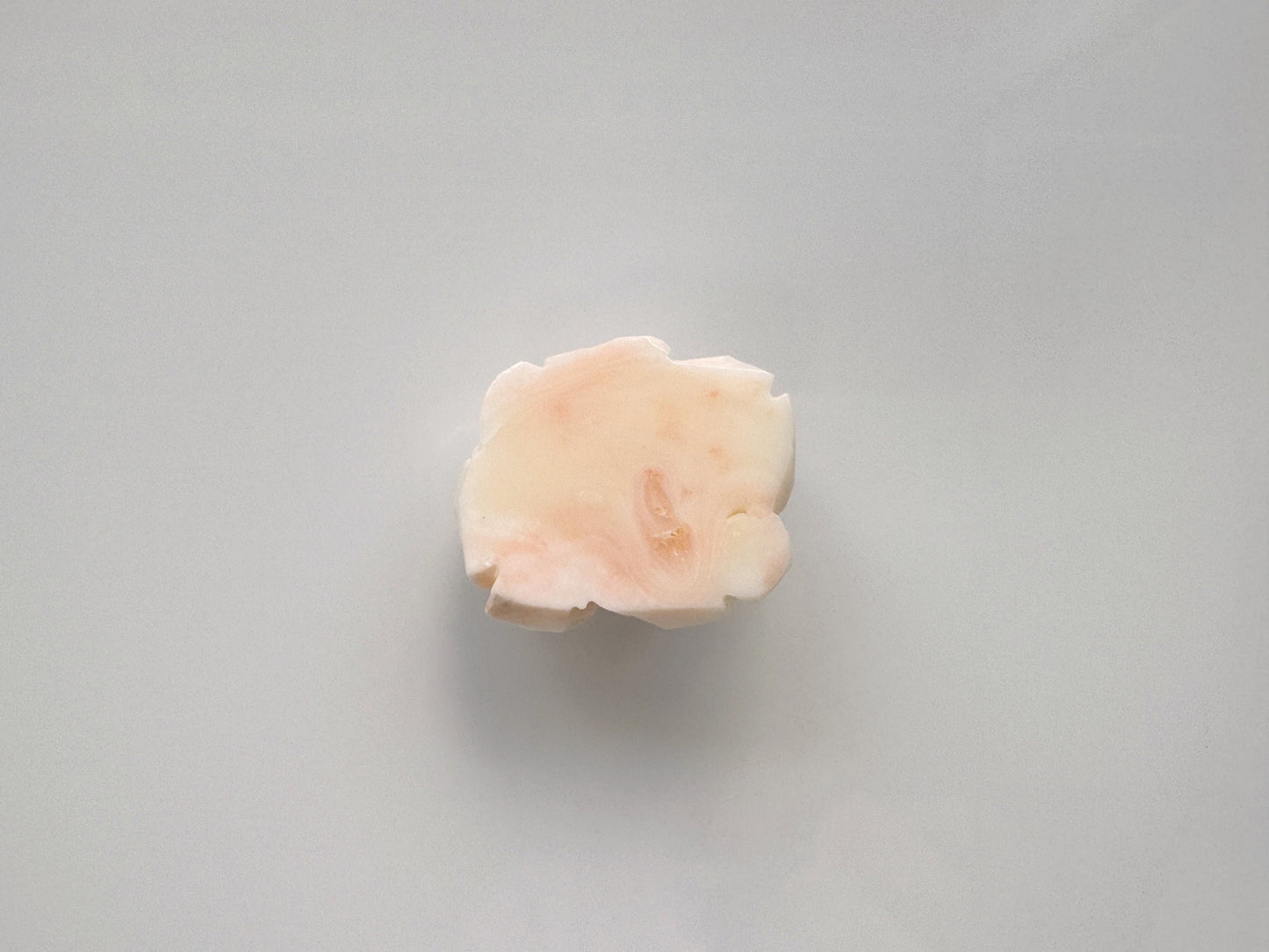 Natural Deep Sea Coral Rose Carving Loose, Natural Pale White Pink Color Coral, 29x22mm, Flat Back, For Jewelry Making