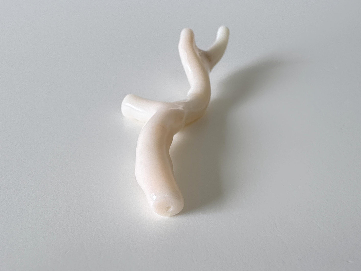 Natural White Coral branch loose, 77mm, Precious White Color Coral Branch, Hole on top, Genuine Coral for jewelry making