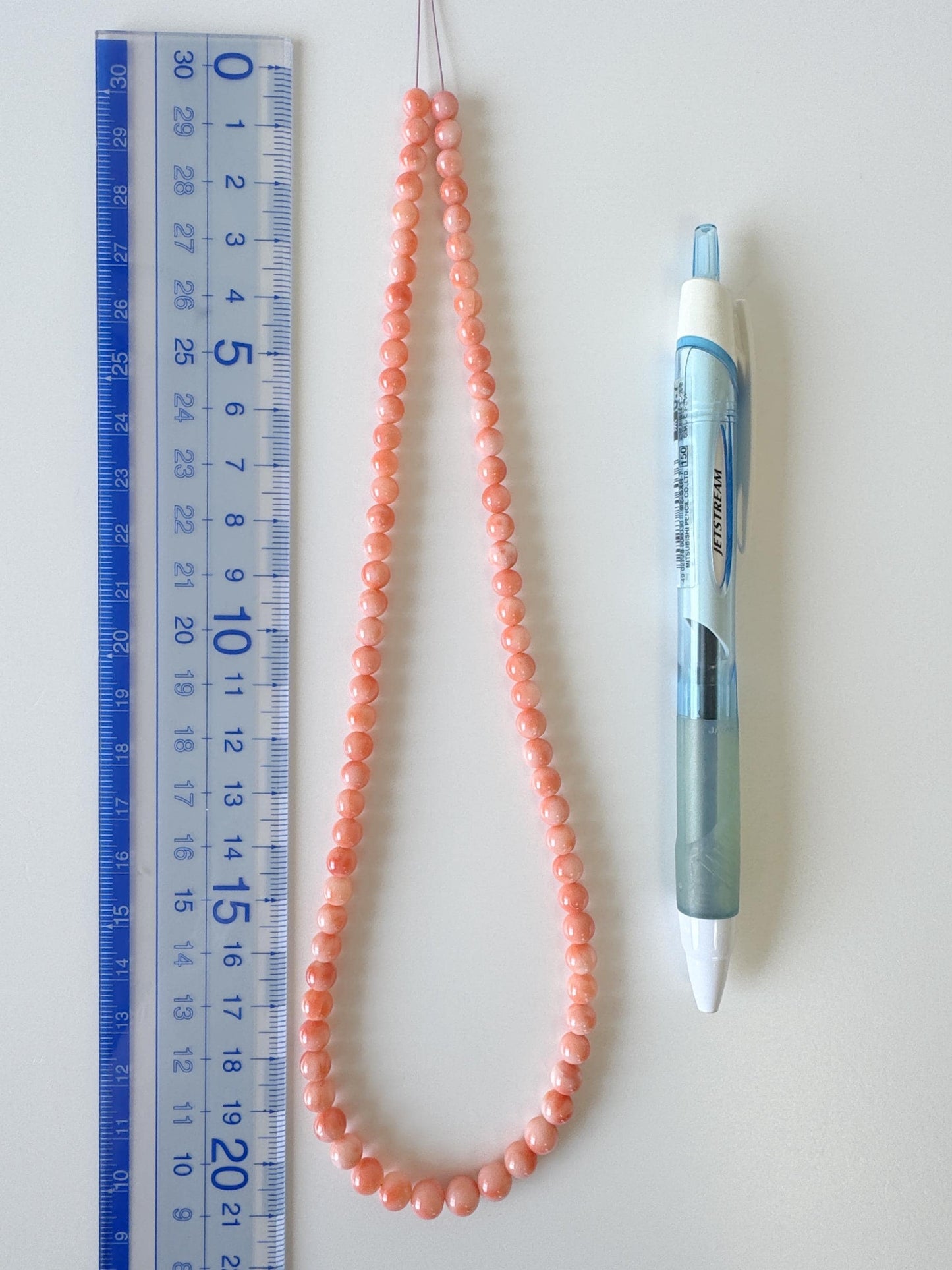 Natural Deep Sea Coral 5-6.6mm Round Beads Strand, Genuine Natural Pink / Orange Color, 42.5cm, 16.7in, For Jewelry Making