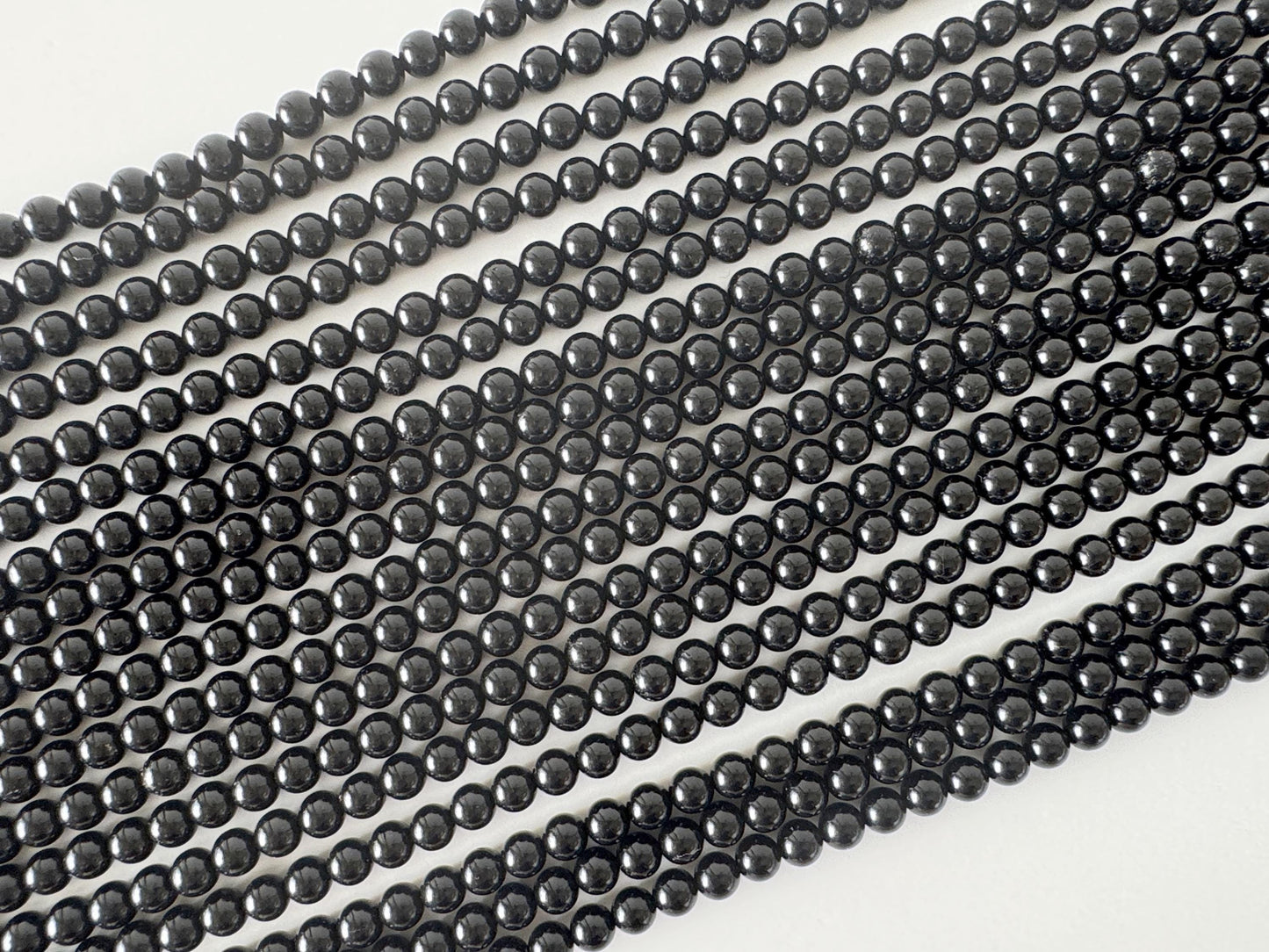 Natural Black Jet 4mm Round Beads strands, 15.7inches, 40cm For jewelry making, price per strand