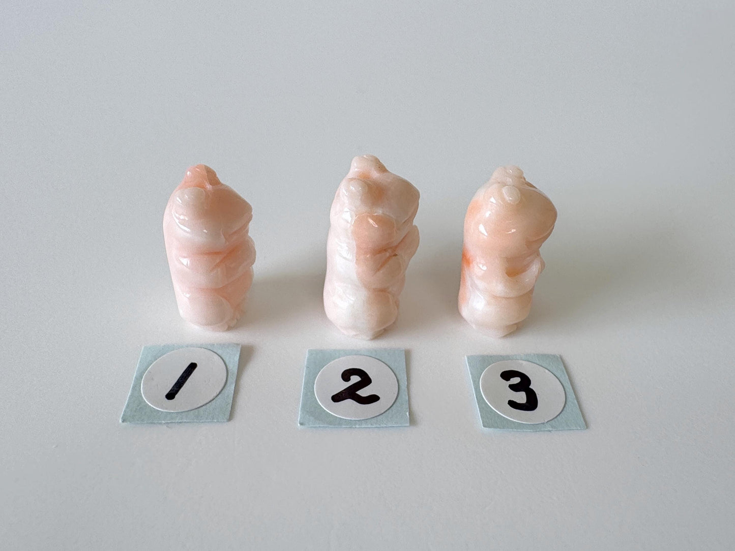 Natural Deep Sea Coral, Angel Skin Color Pink Coral, Praying Frog Carvings, Price per piece, For Jewelry Making, Natural Color