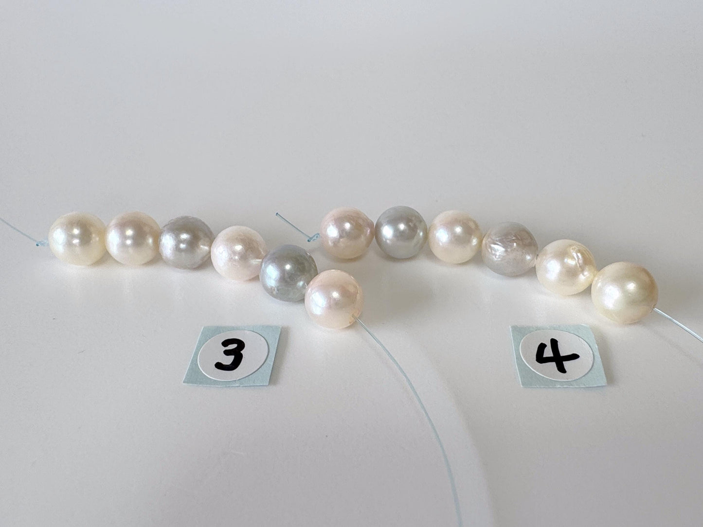 Japanese Multi-color Akoya Pearl Beads, 7-7.5mm, Mini Strand, Short Strand of 6 Pieces, Cultured in Sea Water