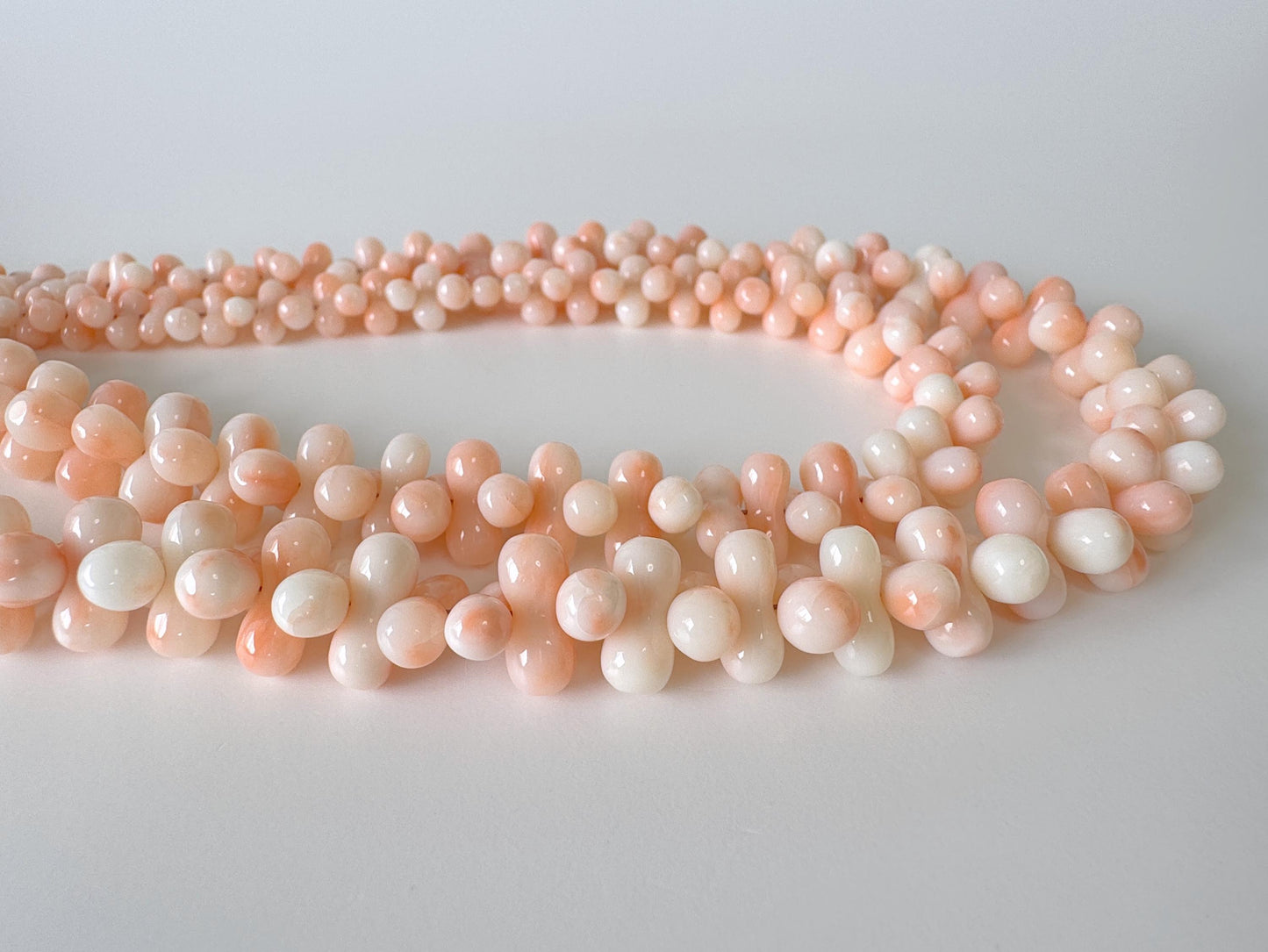 Natural deep sea coral peanut shape strand, 62.5cm, 24.5in, Natural color Pink/Orange/White coral peanut shape strand, For jewelry making