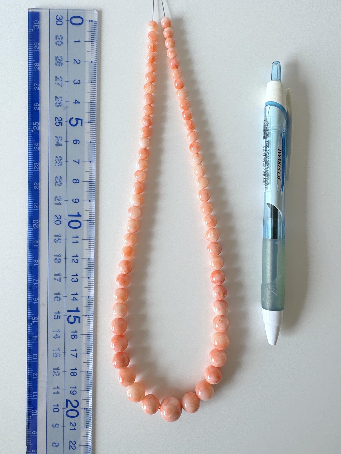 Natural Deep Sea Coral 5-11.7mm Round Beads Strand, Genuine Natural Pink / Orange Color, 42cm, 16.5in, For Jewelry Making