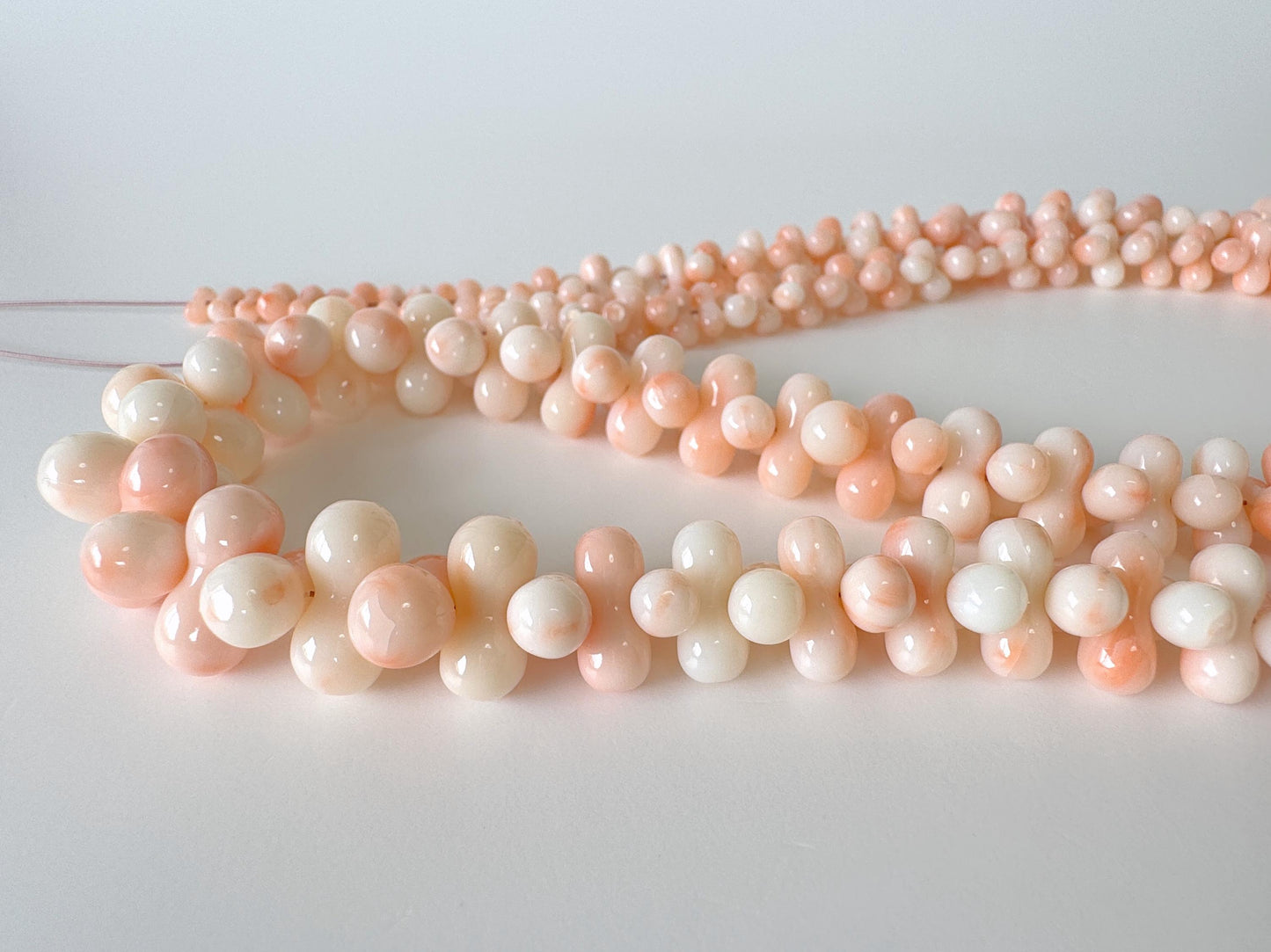Natural deep sea coral peanut shape strand, 62.5cm, 24.5in, Natural color Pink/Orange/White coral peanut shape strand, For jewelry making