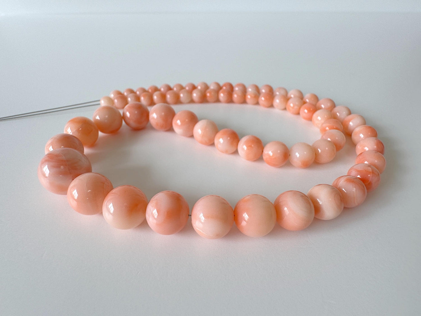 Natural Deep Sea Coral 5-11.7mm Round Beads Strand, Genuine Natural Pink / Orange Color, 42cm, 16.5in, For Jewelry Making