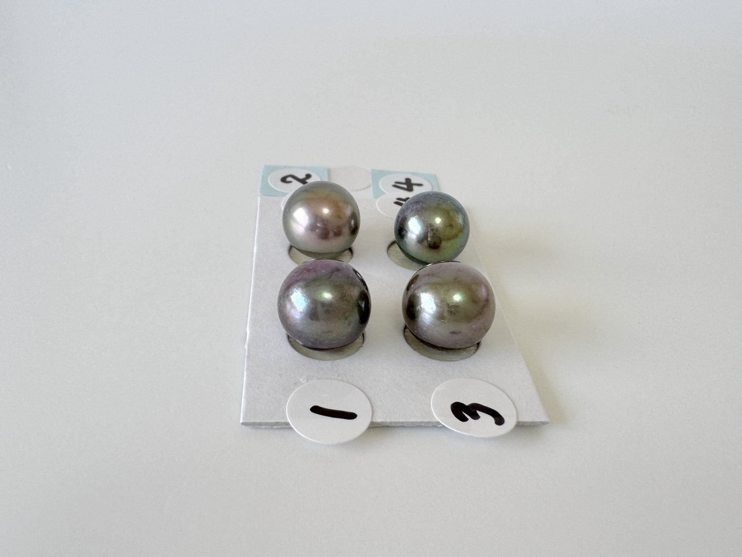 Japanese Black/Peacock Black Akoya Pearl 9.3-9.7mm, Half-Drilled Round loose, Price per Piece, Salt water pearl
