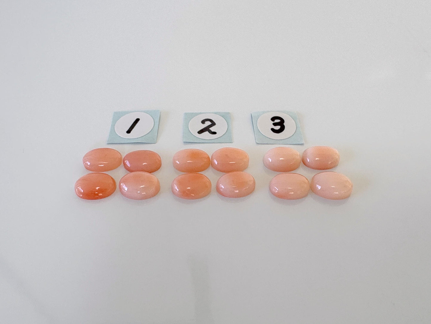 7x5mm Natural deep sea coral oval cabochon, natural pink/orange coral, price for a set of 4 pieces, for jewelry making, natural color