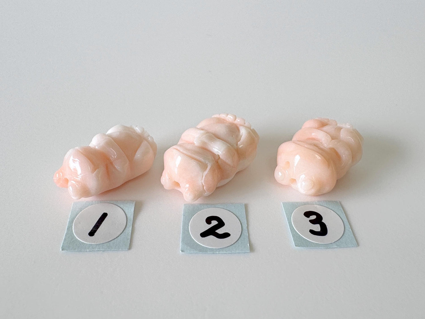 Natural Deep Sea Coral, Angel Skin Color Pink Coral, Praying Frog Carvings, Price per piece, For Jewelry Making, Natural Color