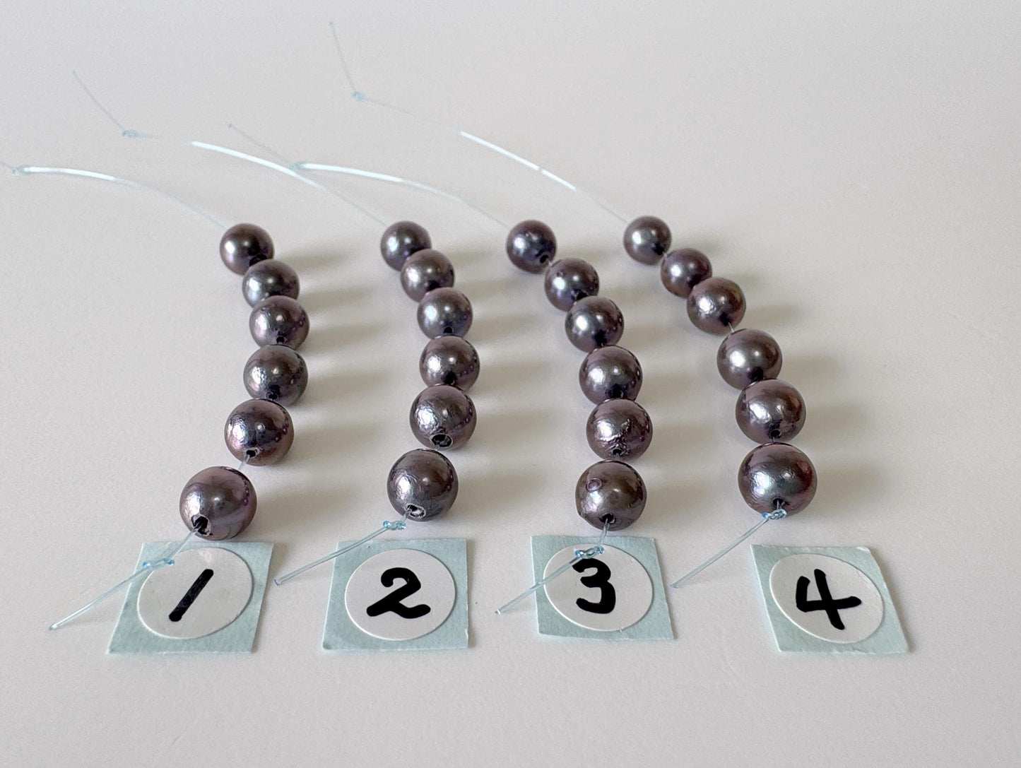 6 Pieces Short Strand of Japanese Peacock Black Akoya Pearl Beads, 5.7-5.9mm, Genuine Akoya Pearl, Cultured in Sea Water