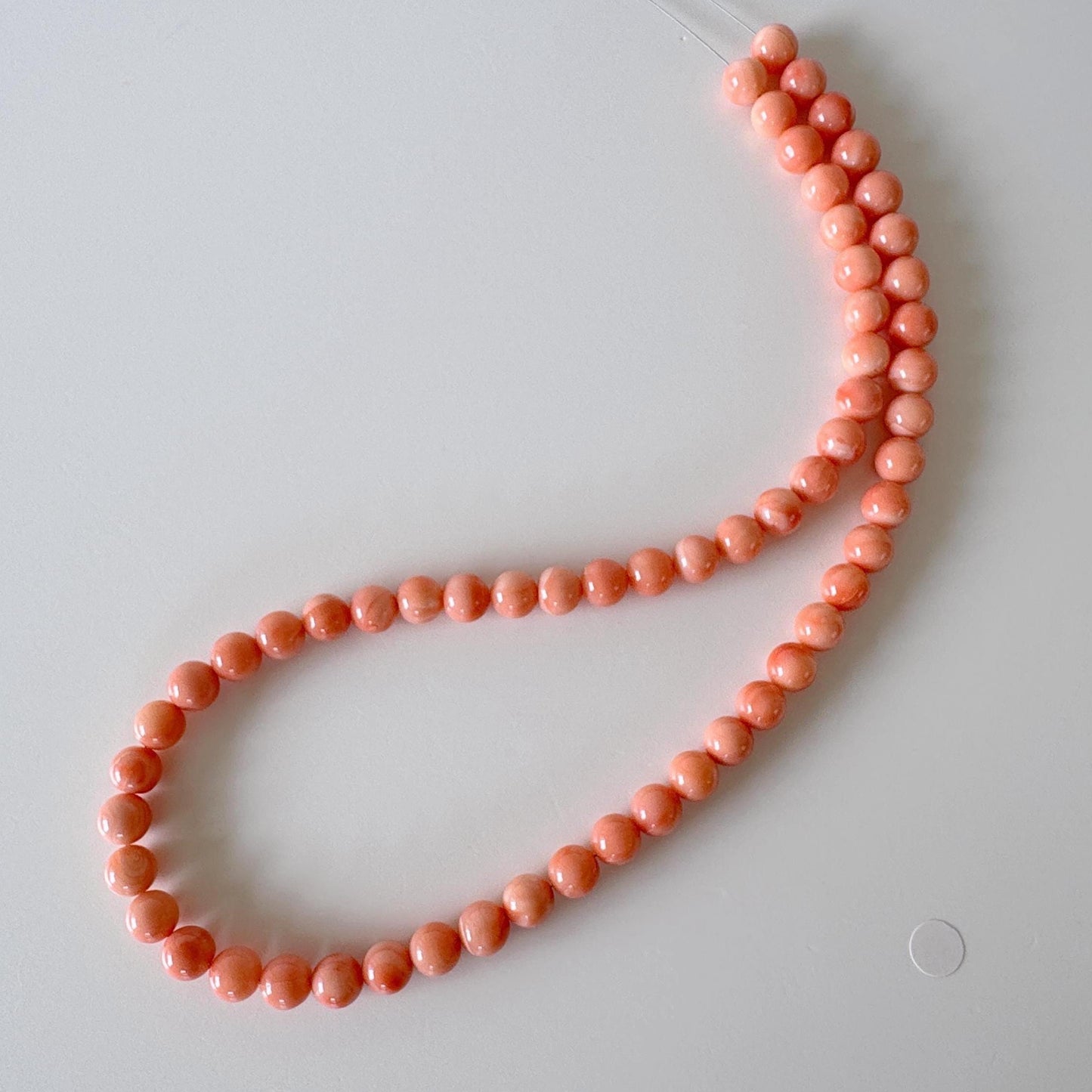 Natural Deep Sea Coral 7.5-7.8mm Round Beads Strand, Genuine Natural Pink / Orange Color, 44cm, 17.3in, For Jewelry Making