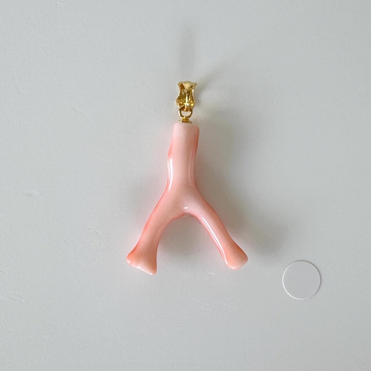 Natural Deep Sea Coral Branch Pendant, 30mm, Natural Pink/Orange color coral branch pendant, Silver (Gold-Plated) bail