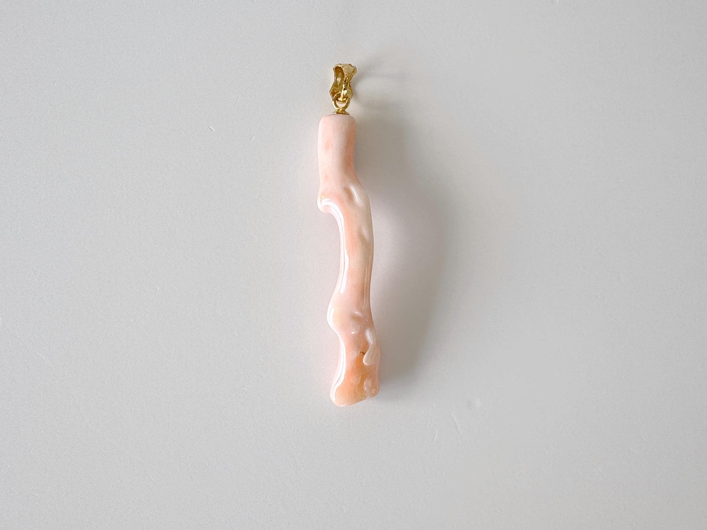 Natural Deep Sea Coral Branch Pendant, 45mm, Natural Pink/Orange color coral branch pendant, Silver (Gold-Plated) bail