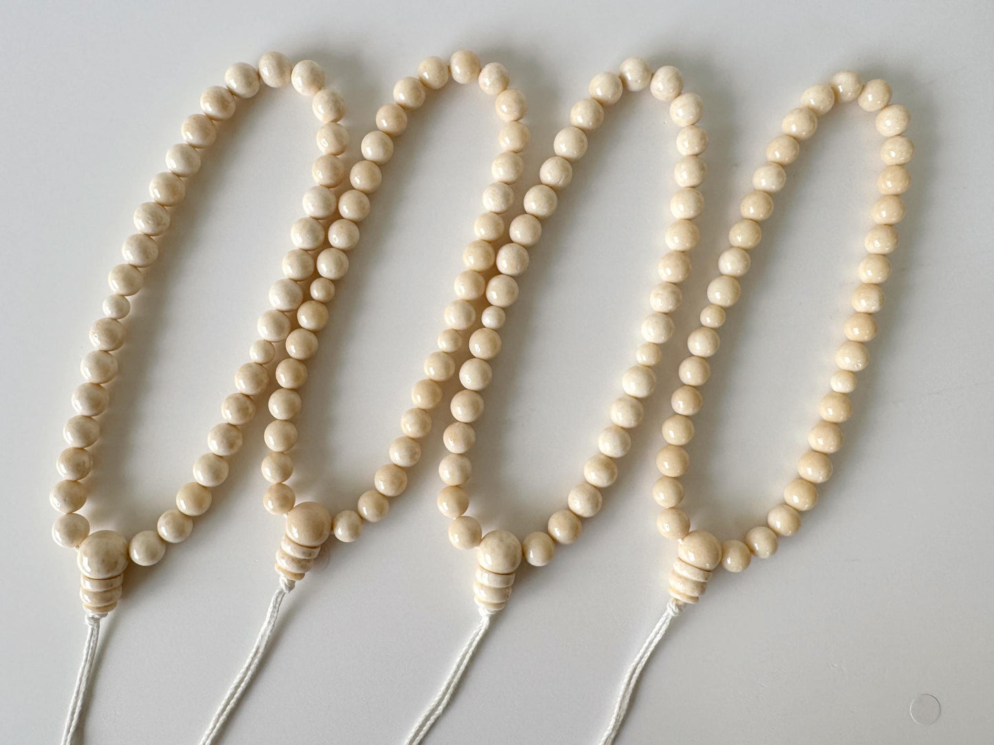 Natural white/ivory color bamboo coral 8-8.5mm Beads For Making Rosary, Mala, Prayer Beads, For Japanese type rosary, price per strand