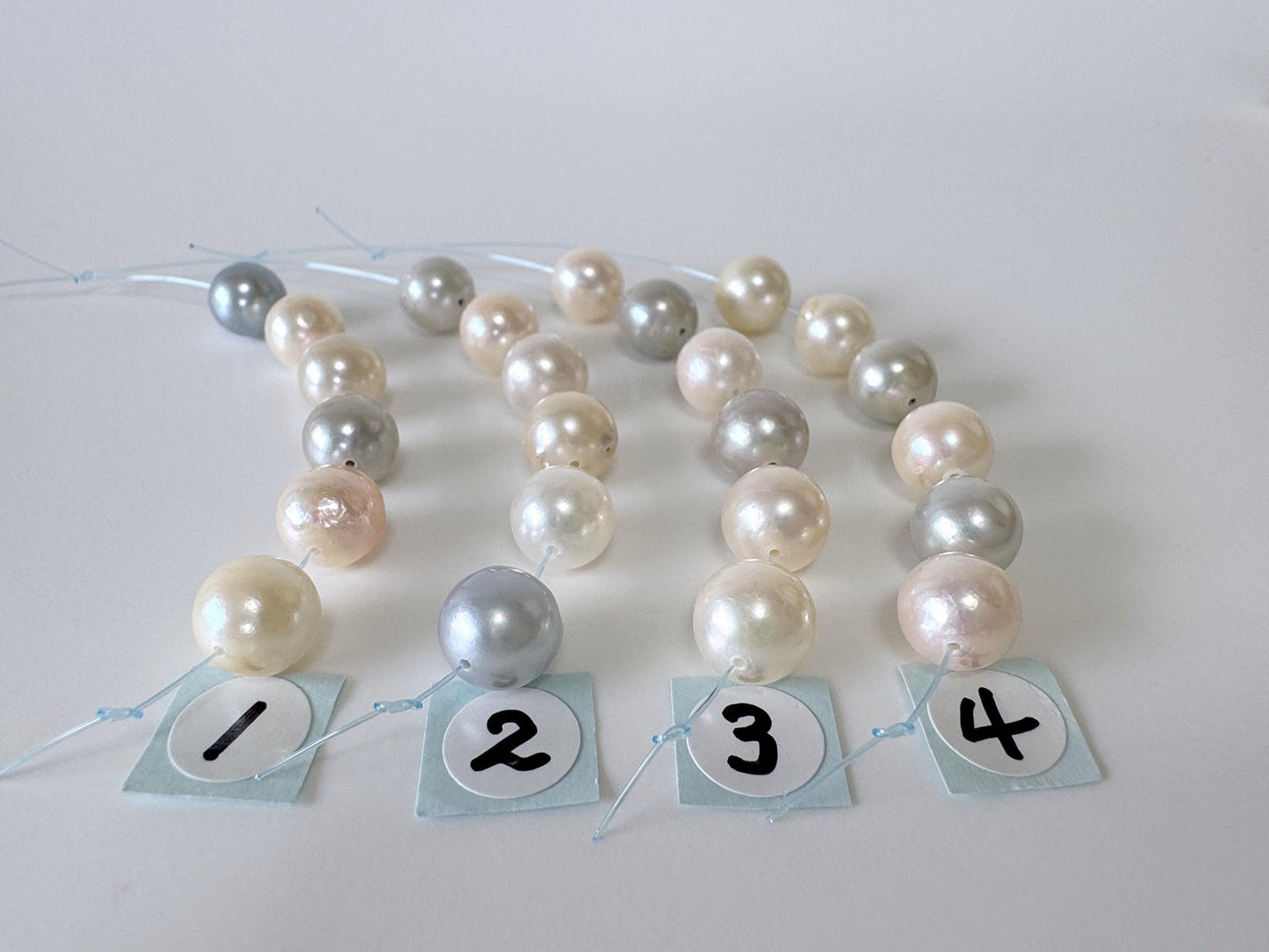 Japanese Multi-color Akoya Pearl Beads, 7-7.5mm, Mini Strand, Short Strand of 6 Pieces, Cultured in Sea Water