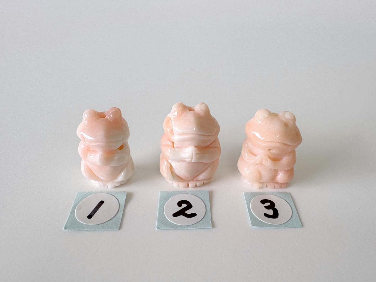 Natural Deep Sea Coral, Angel Skin Color Pink Coral, Praying Frog Carvings, Price per piece, For Jewelry Making, Natural Color