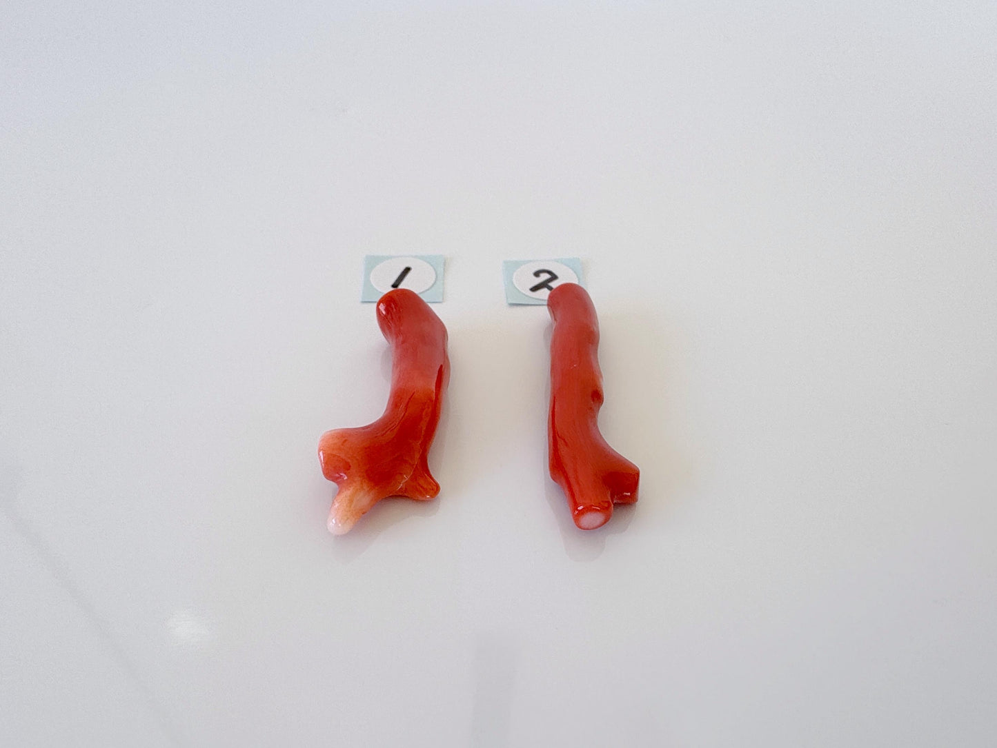 Japanese Momo Coral Branch, Natural Orange/Vermilion Color, Hole on Top, 31-32mm, Genuine Coral, For Jewelry Making, Price per Piece
